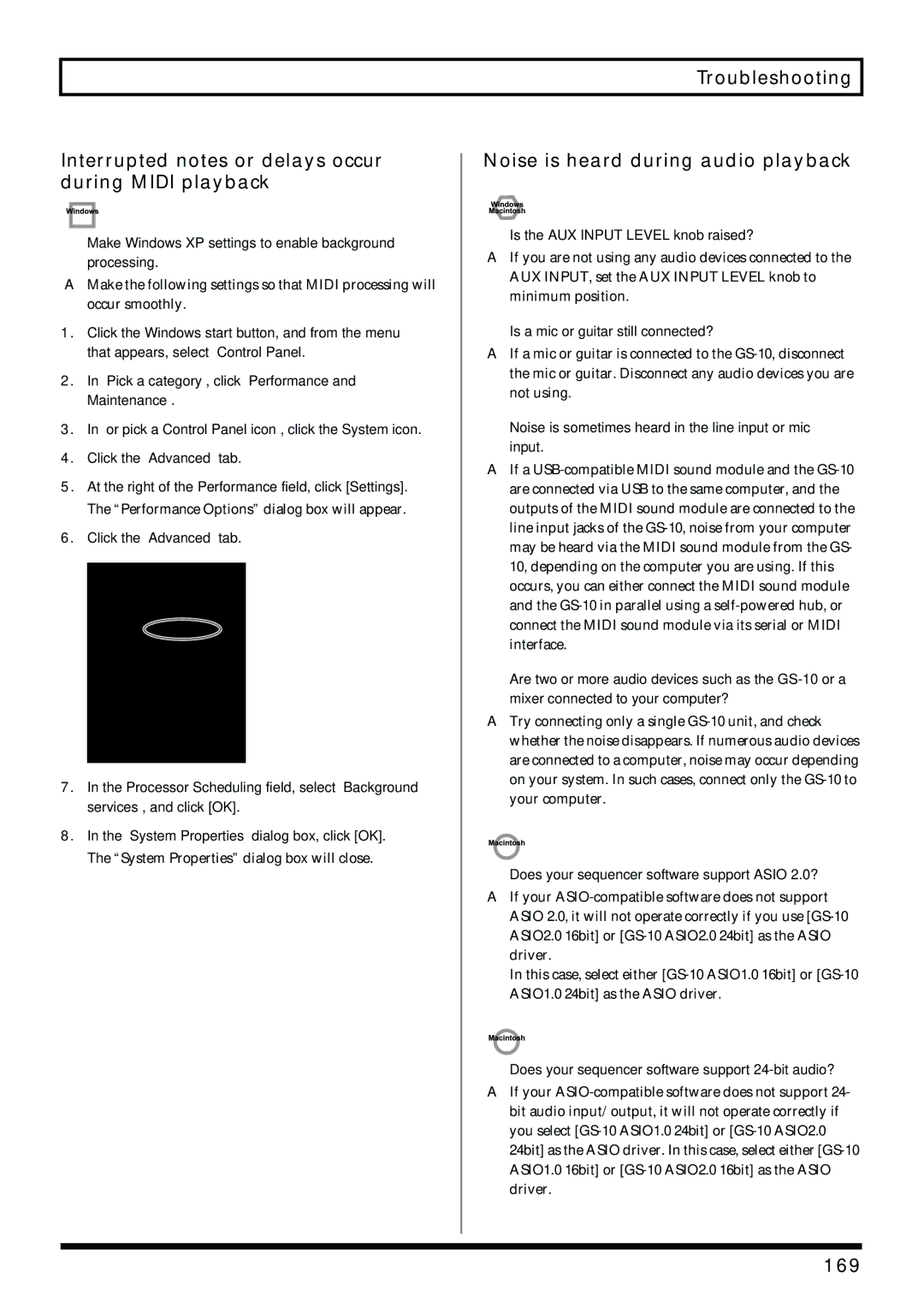 Boss Audio Systems GS-10 owner manual Noise is heard during audio playback, 169 