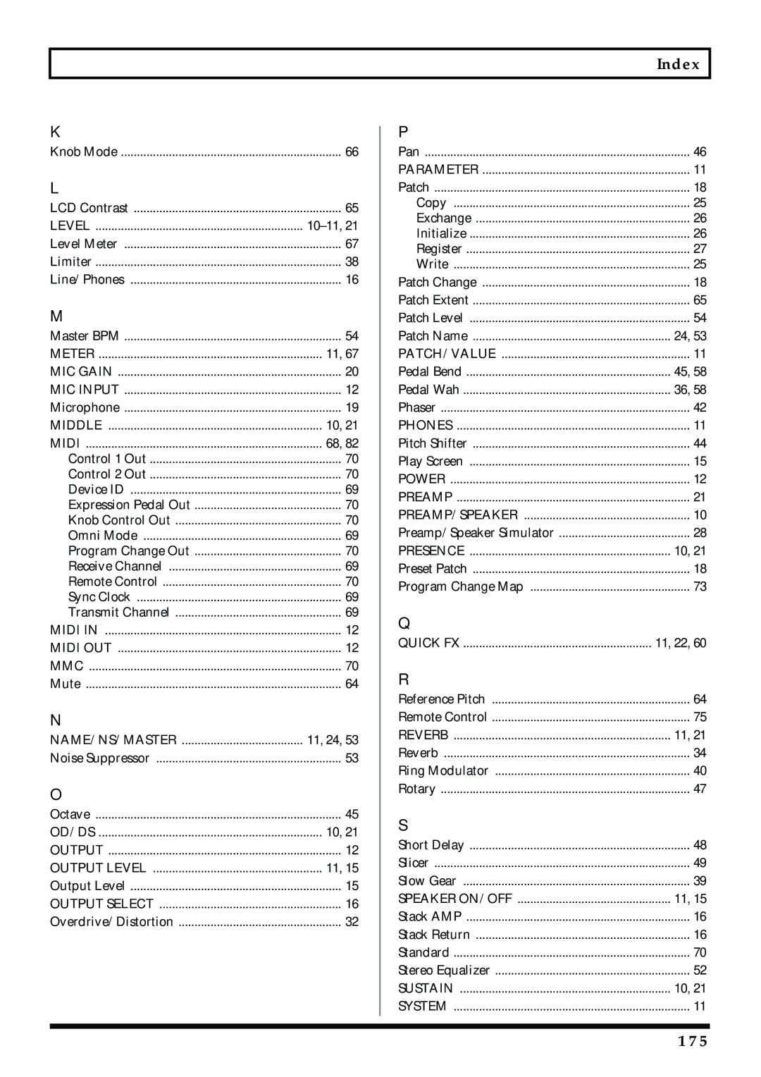 Boss Audio Systems GS-10 owner manual Index, 175 