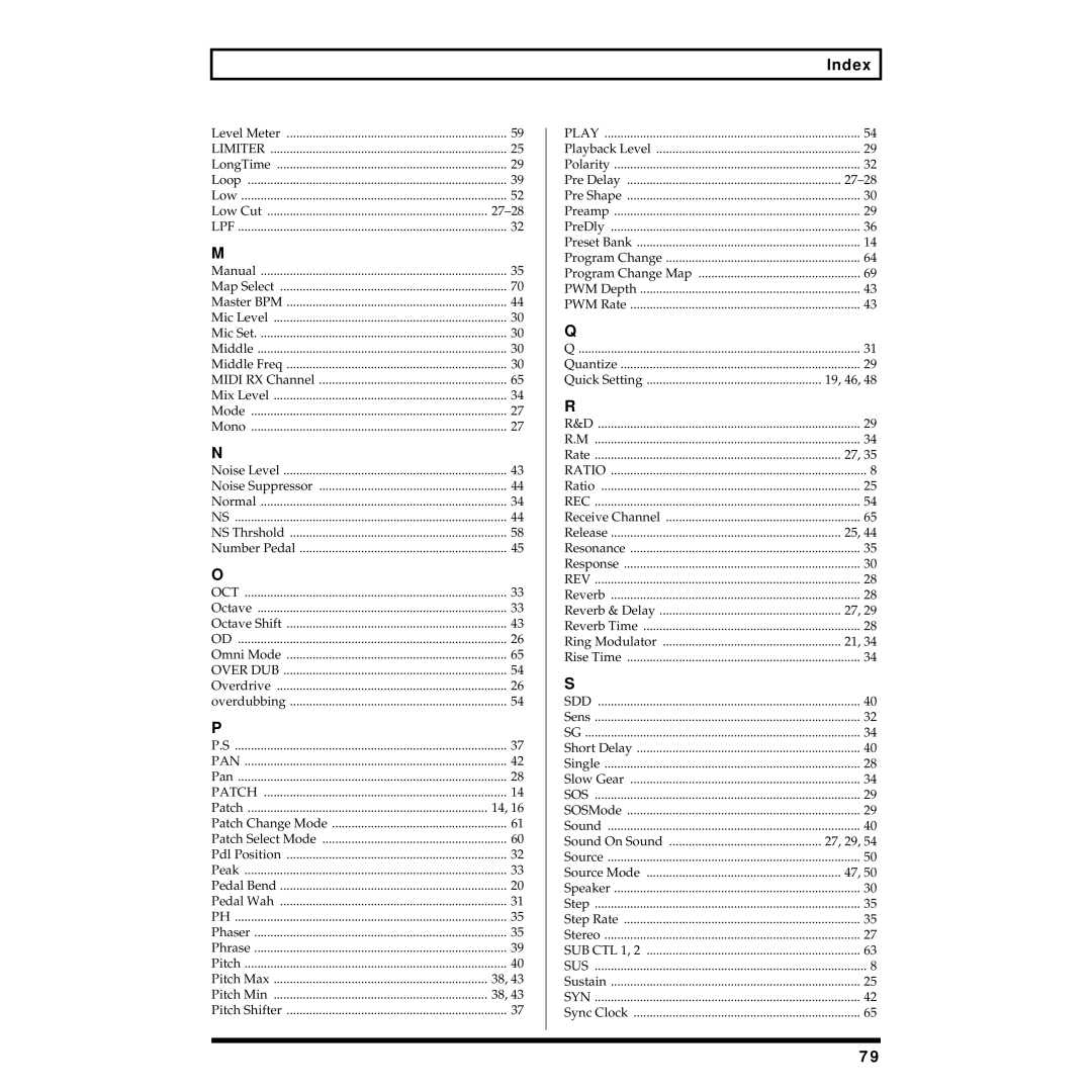 Boss Audio Systems GT-6B owner manual Index, Lpf 