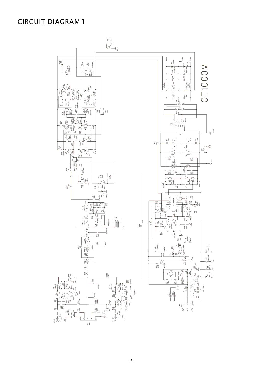 Boss Audio Systems GT1000M service manual Circuit Diagram 