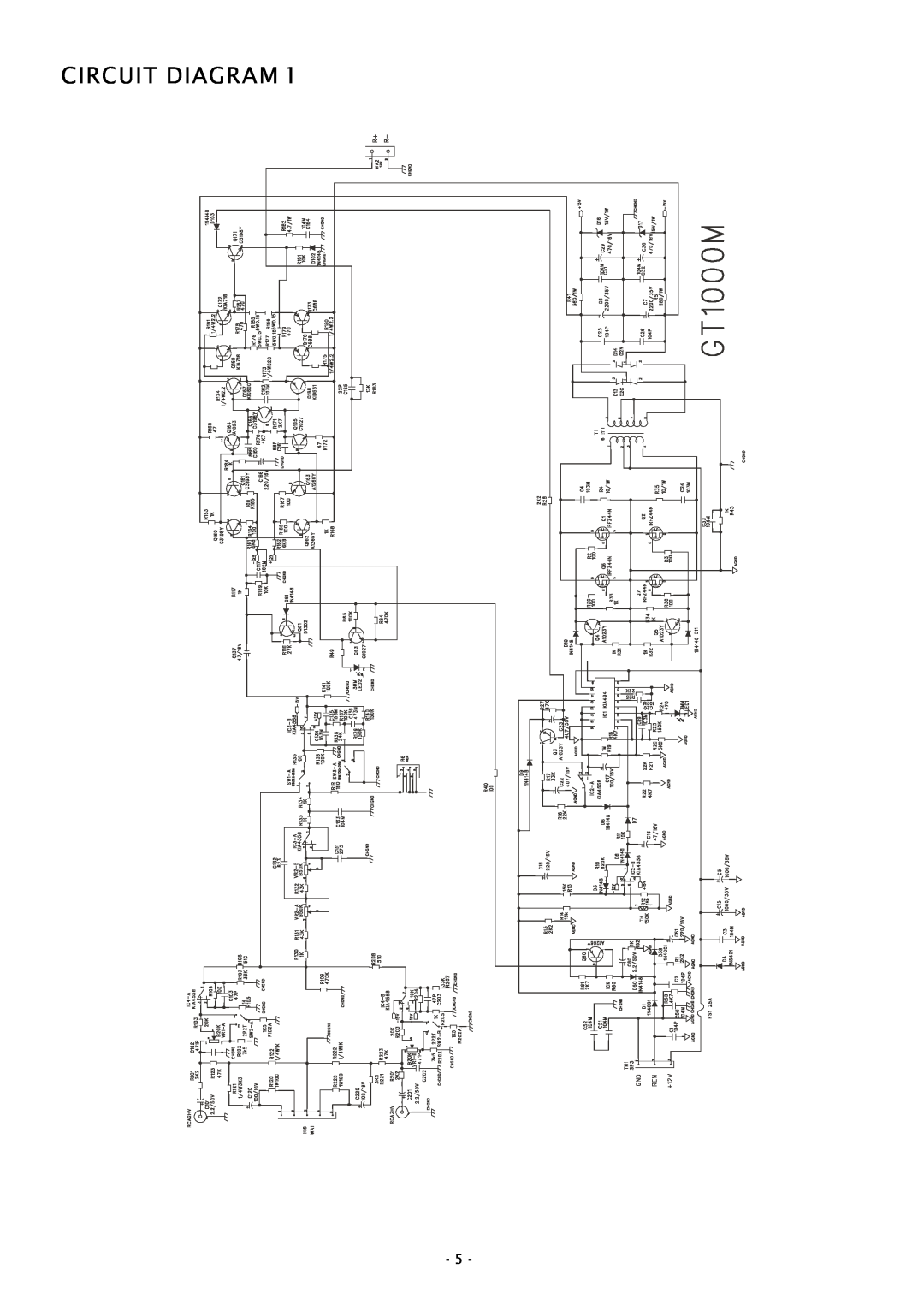 Boss Audio Systems GT1000M service manual Circuit Diagram 