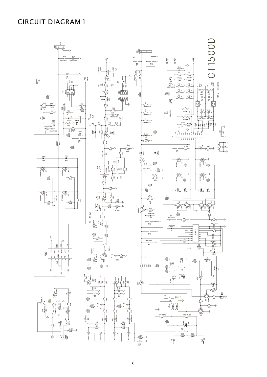 Boss Audio Systems GT1500D service manual Circuit Diagram 