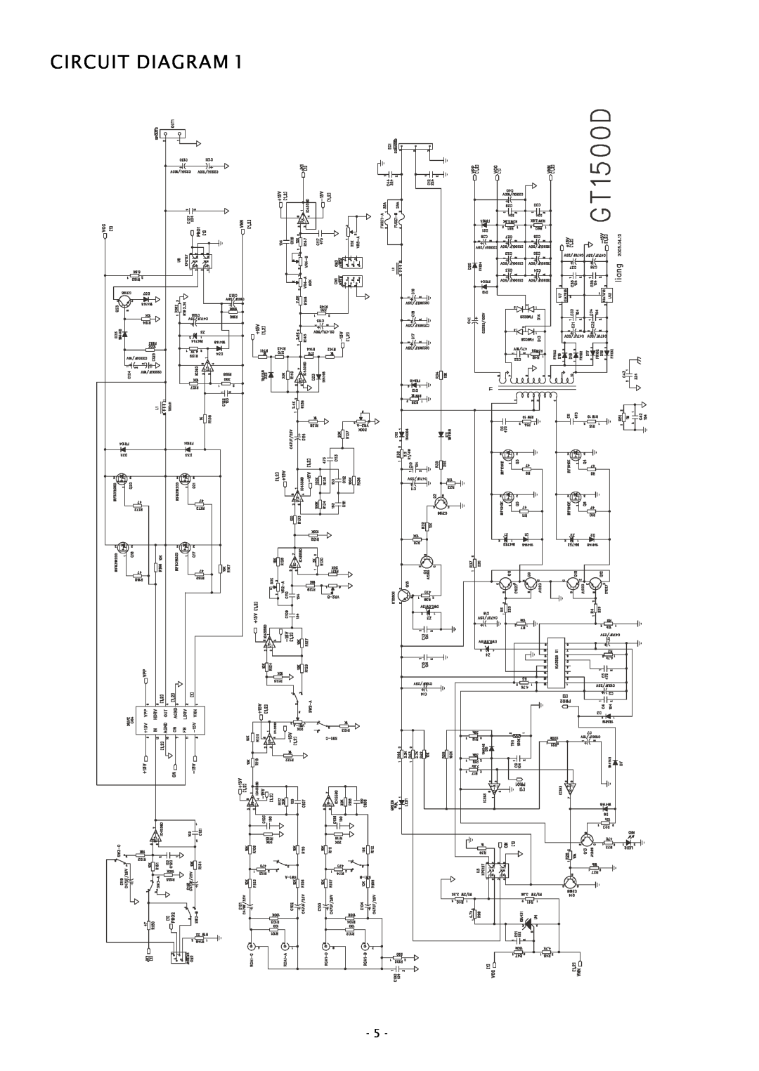 Boss Audio Systems GT1500D service manual Circuit Diagram 