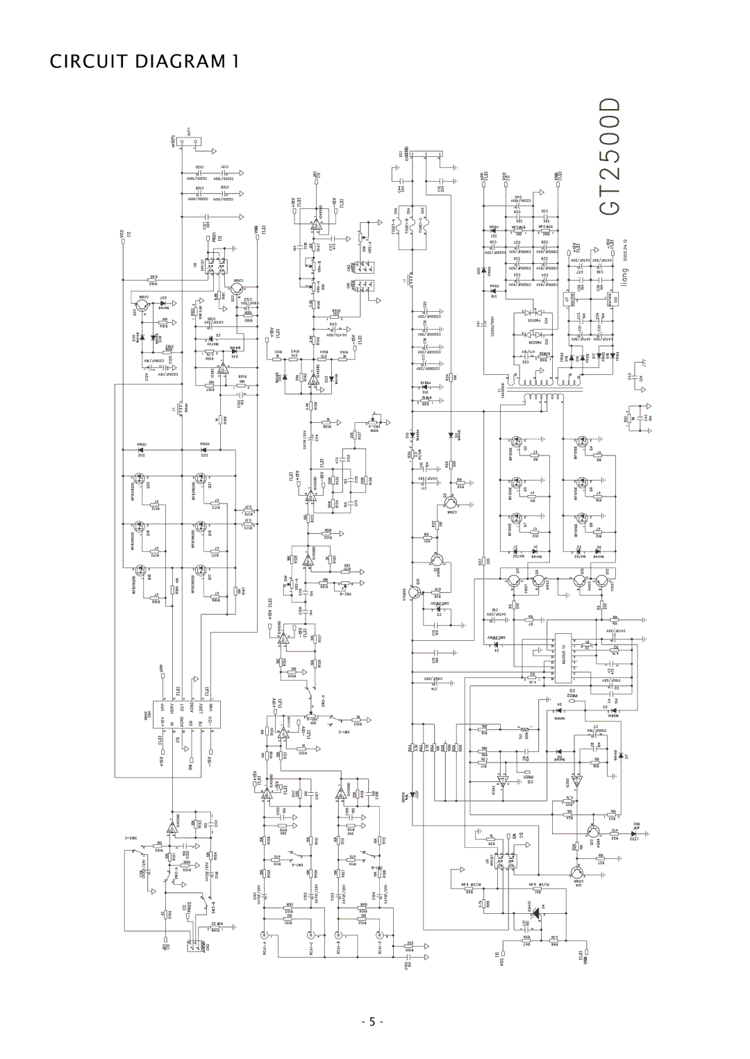 Boss Audio Systems GT2500D service manual Circuit Diagram 