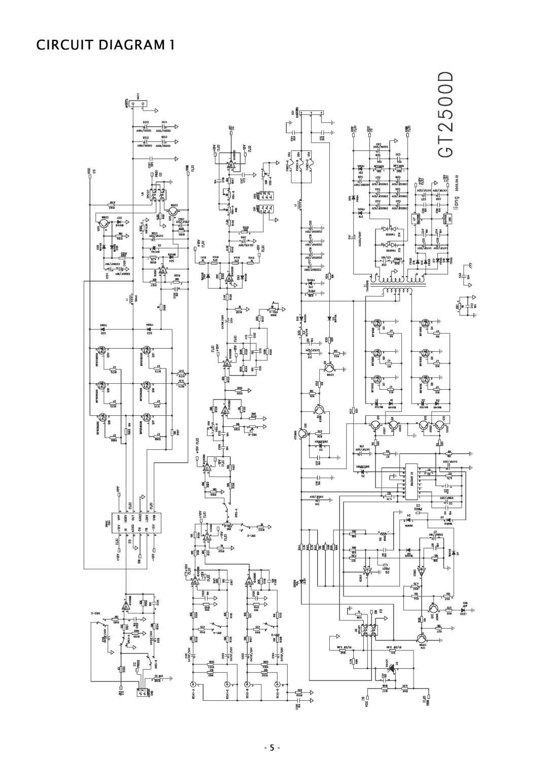 Boss Audio Systems GT2500D service manual Circuit Diagram 
