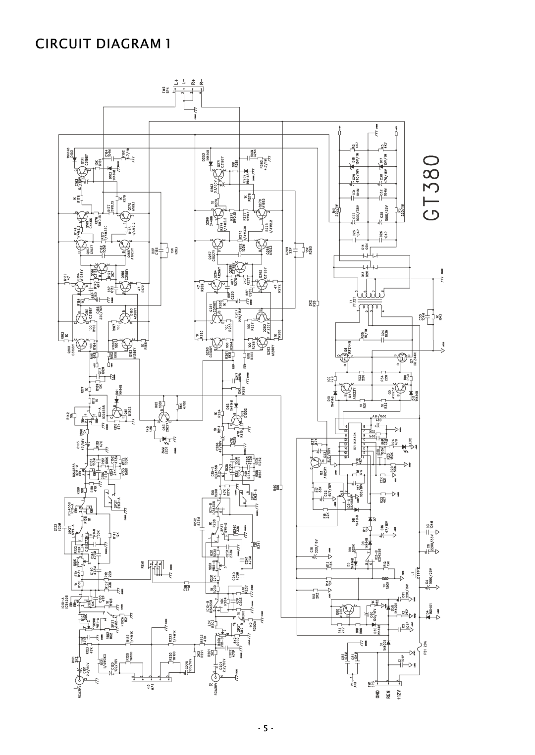 Boss Audio Systems GT380 service manual Circuit Diagram 