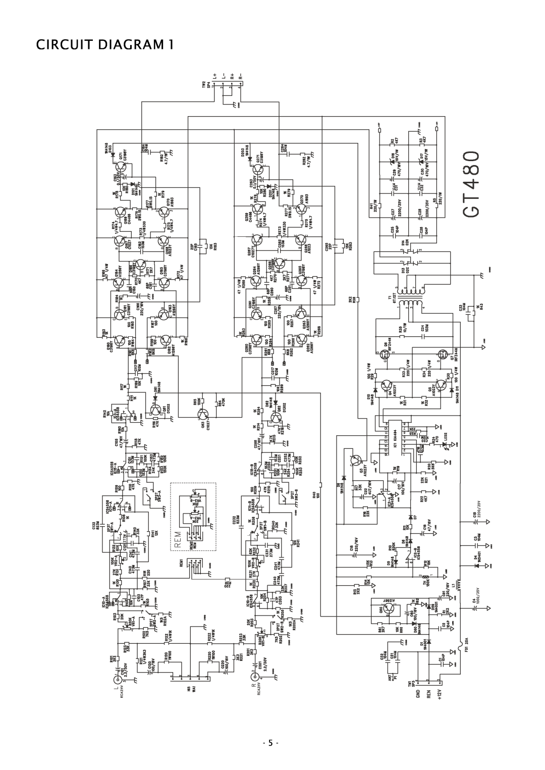 Boss Audio Systems GT480 service manual Circuit Diagram 