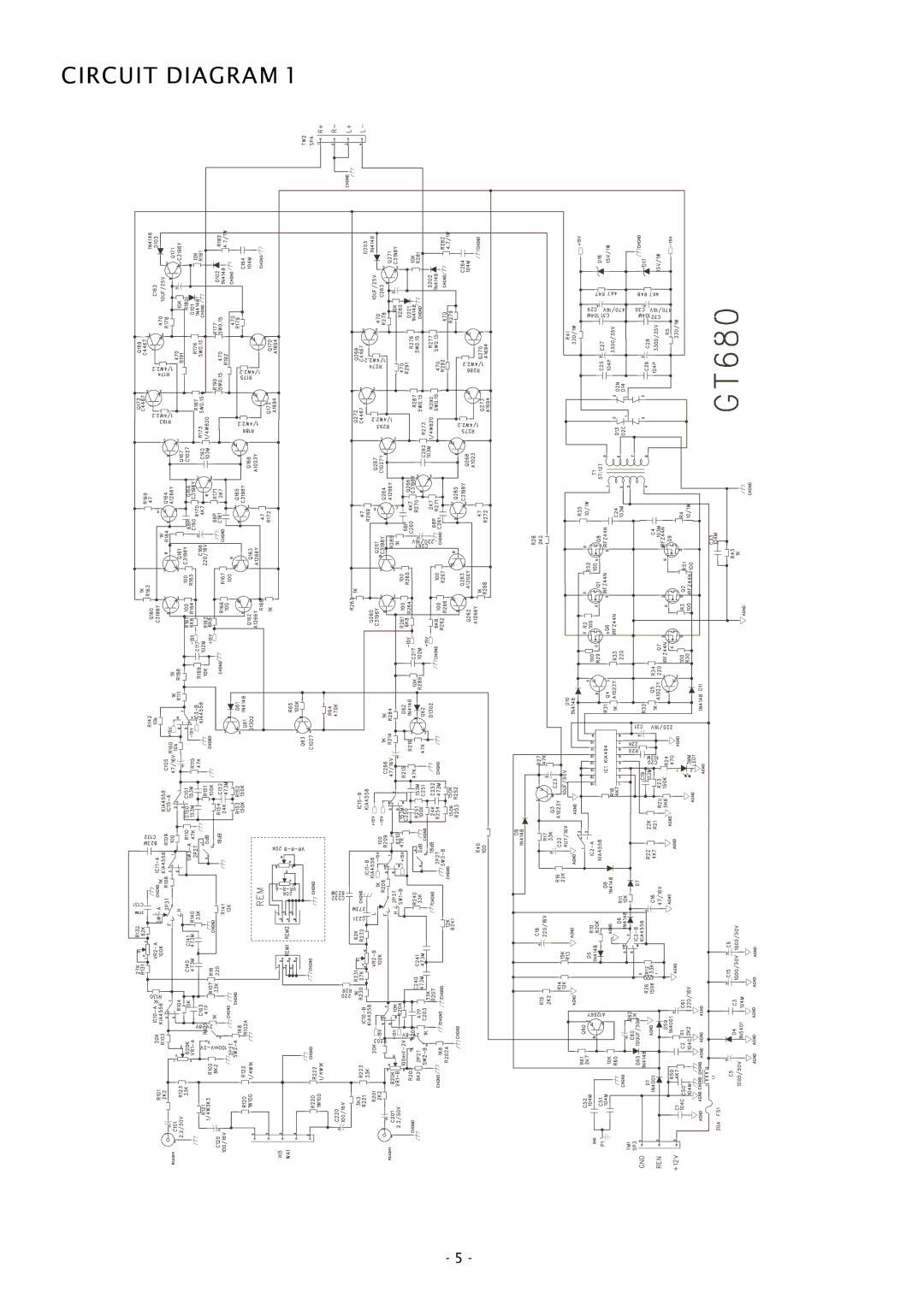 Boss Audio Systems GT680 service manual Circuit Diagram 