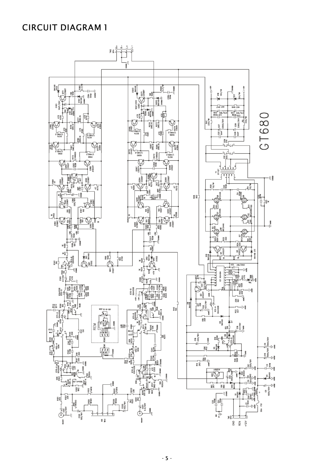Boss Audio Systems GT680 service manual Circuit Diagram 