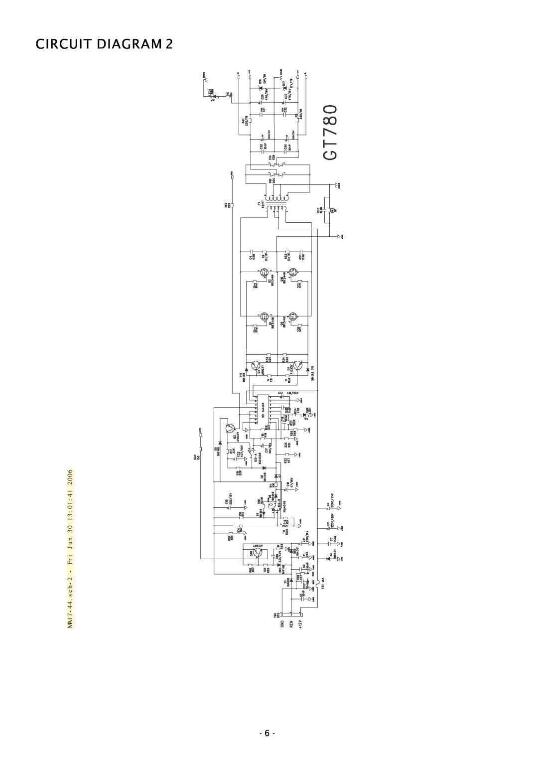 Boss Audio Systems GT780 service manual Circuit Diagram 