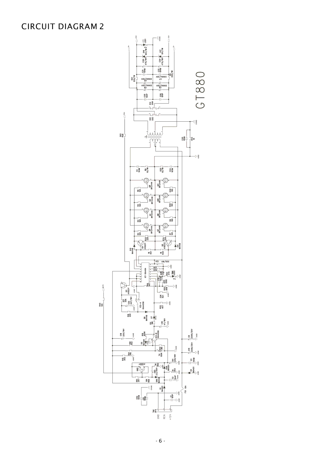 Boss Audio Systems GT880 service manual Circuit Diagram 