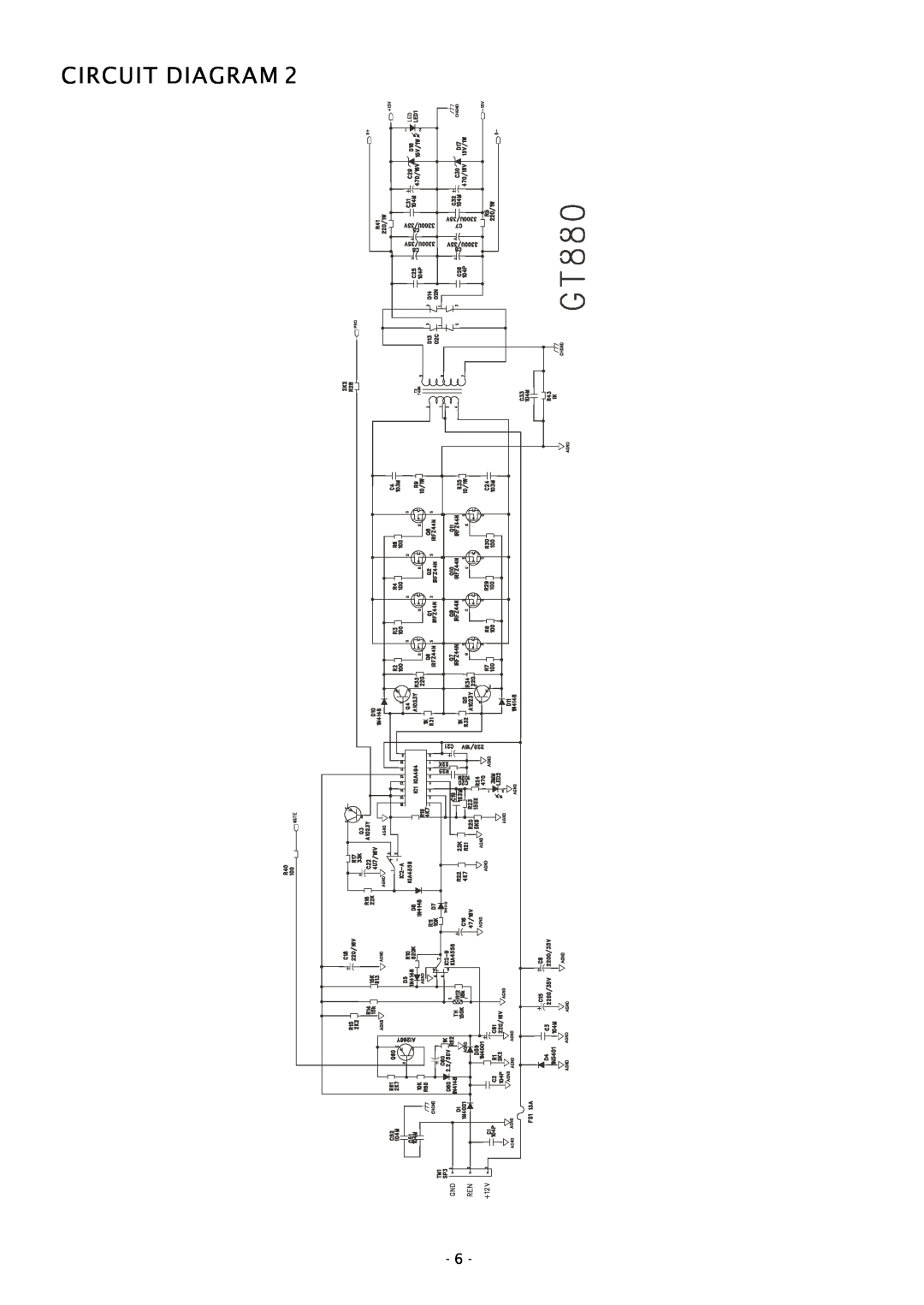 Boss Audio Systems GT880 service manual Circuit Diagram 