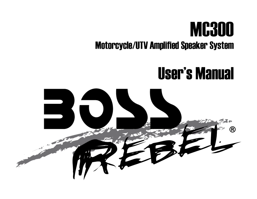 Boss Audio Systems MC300 user manual 