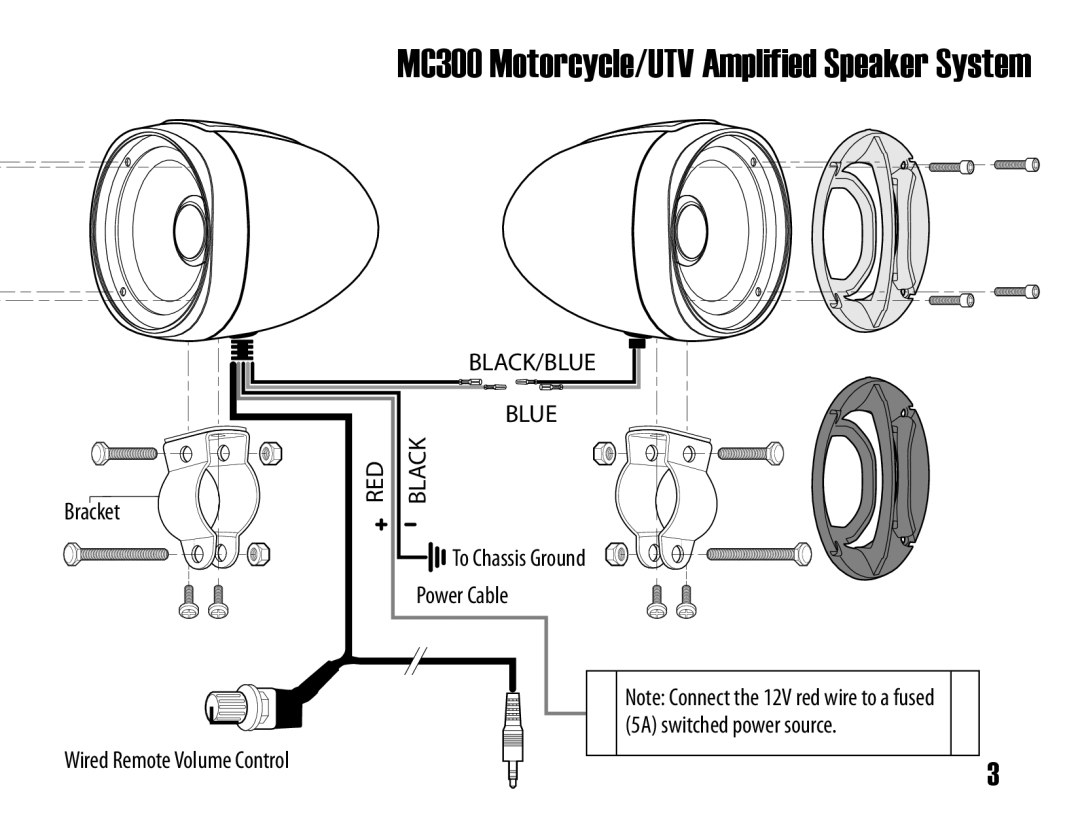 Boss Audio Systems user manual MC300 Motorcycle/UTV Amplified Speaker System 