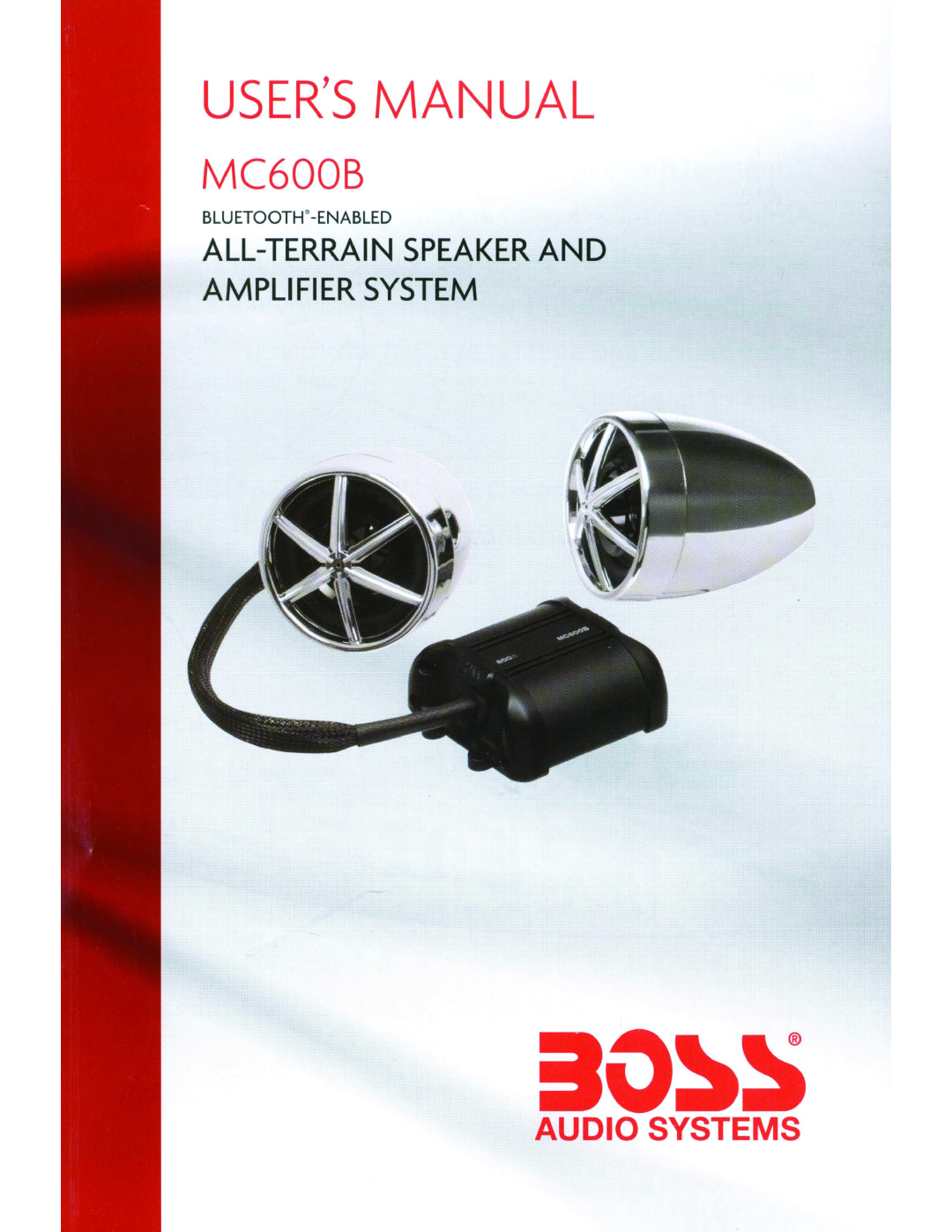 Boss Audio Systems MC600B user manual All-Terrainspeaker And Amplifier System, Audio Systems, ao~s, Bluetooth-Enabled 
