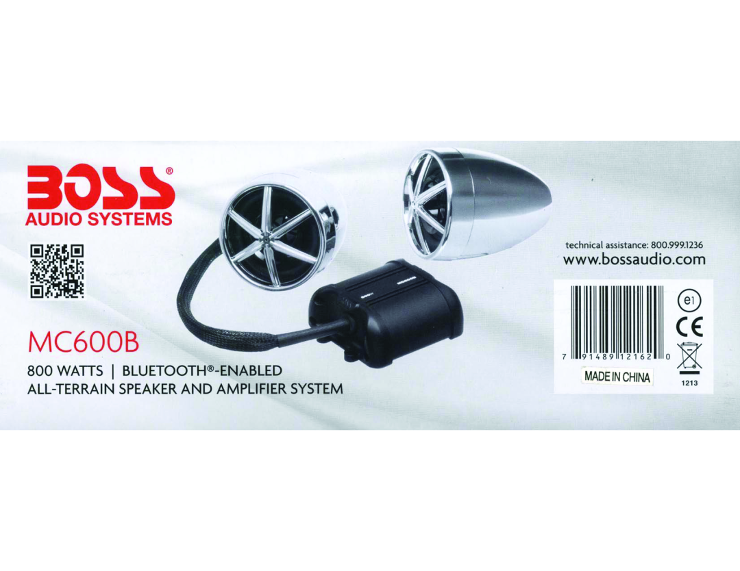 Boss Audio Systems MC600B user manual Io~S Audio Systems, All-Terrain Speaker And Amplifier, 912162, Madein China 