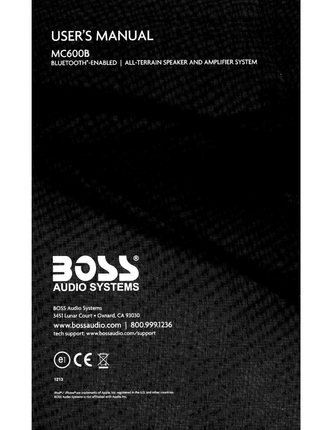 Boss Audio Systems MC600B user manual 