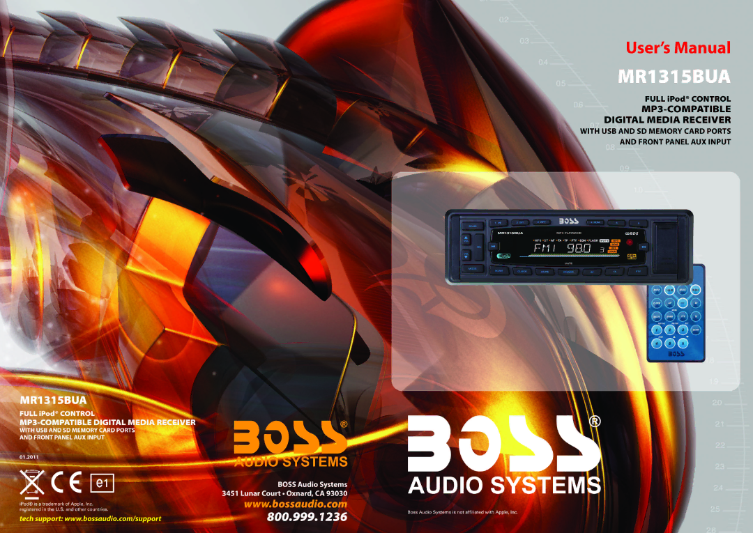 Boss Audio Systems mr1315bua manual 