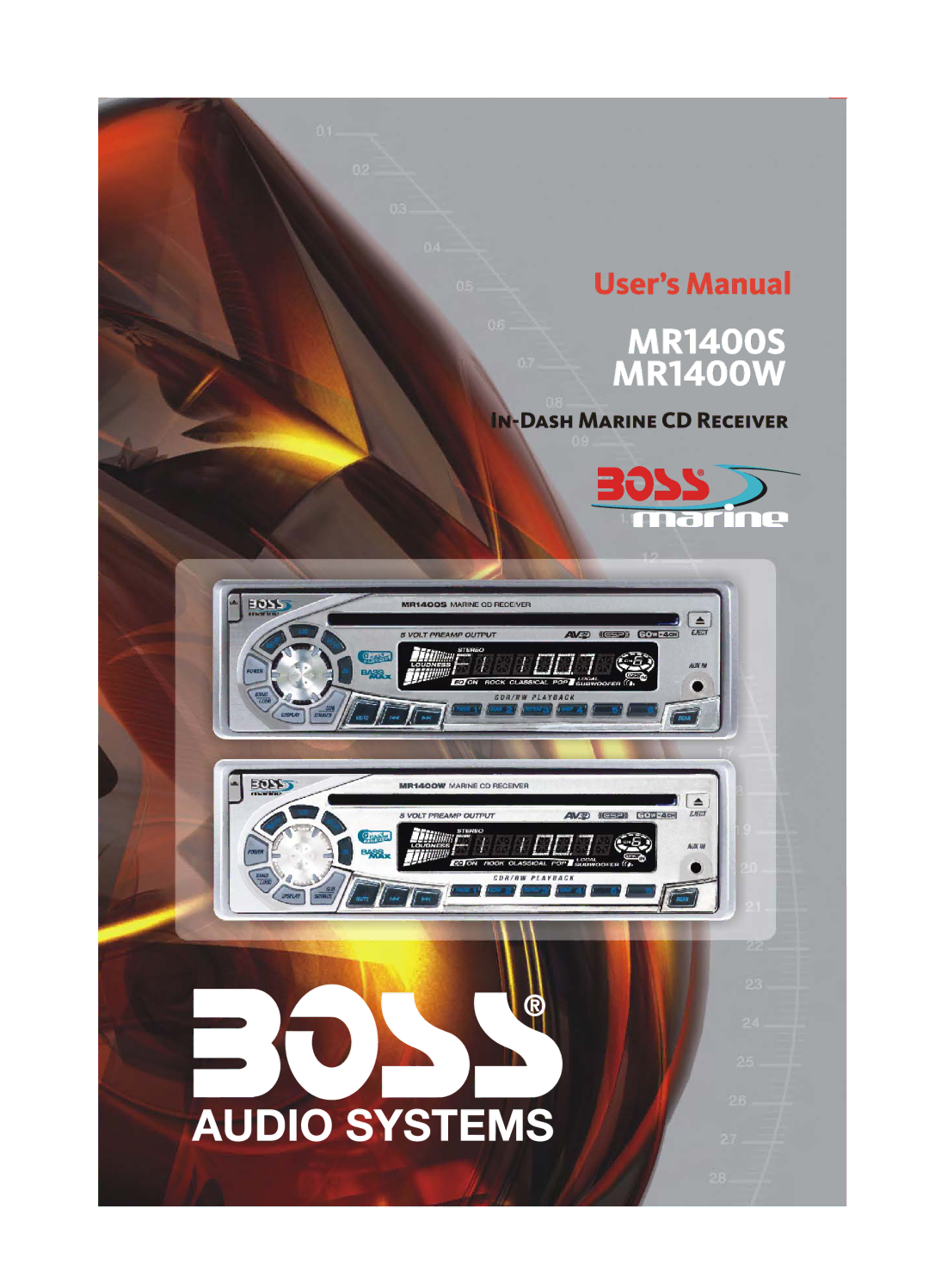 Boss Audio Systems MR1400W, MR1400S manual 