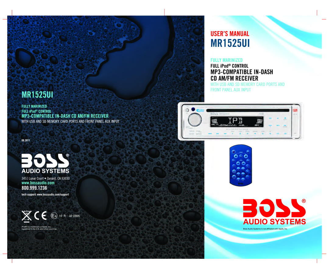 Boss Audio Systems MR1525UI manual 