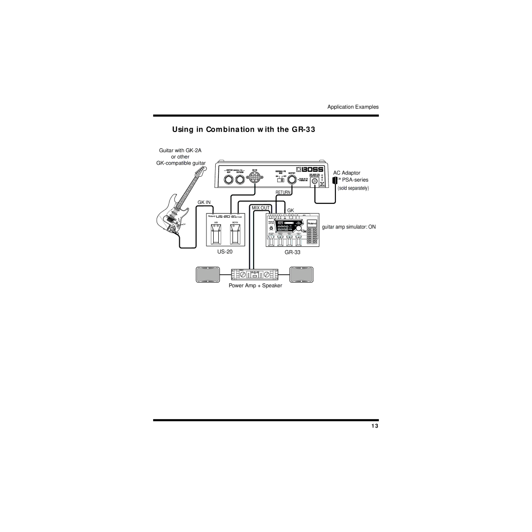 Boss Audio Systems OC-20G owner manual Using in Combination with the GR-33 