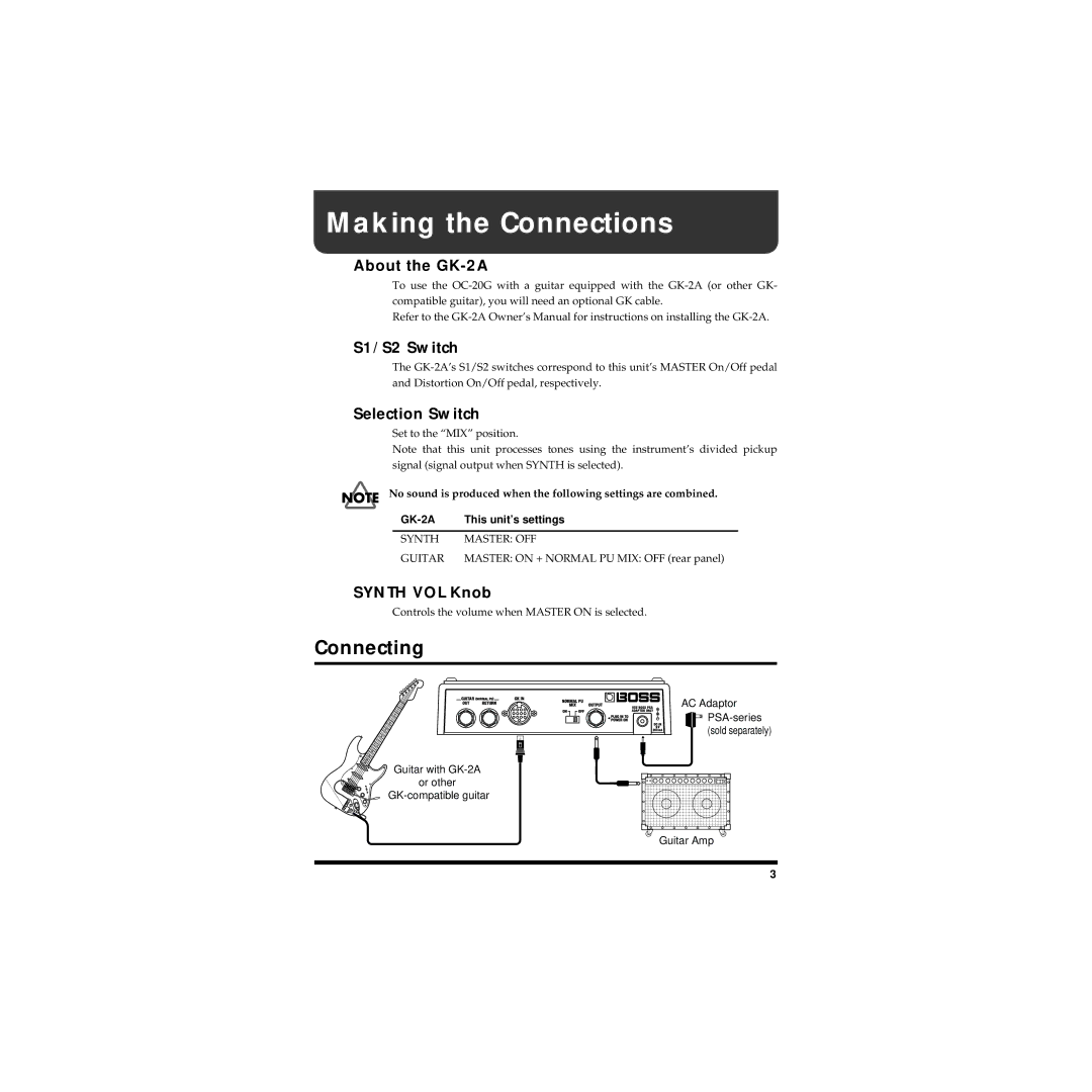 Boss Audio Systems OC-20G owner manual Making the Connections, Connecting 