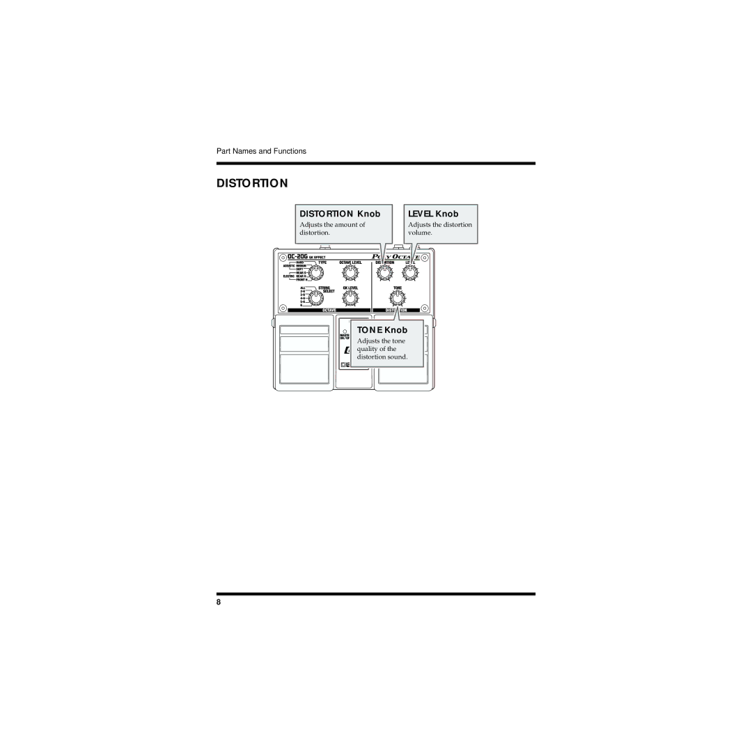 Boss Audio Systems OC-20G owner manual Distortion 