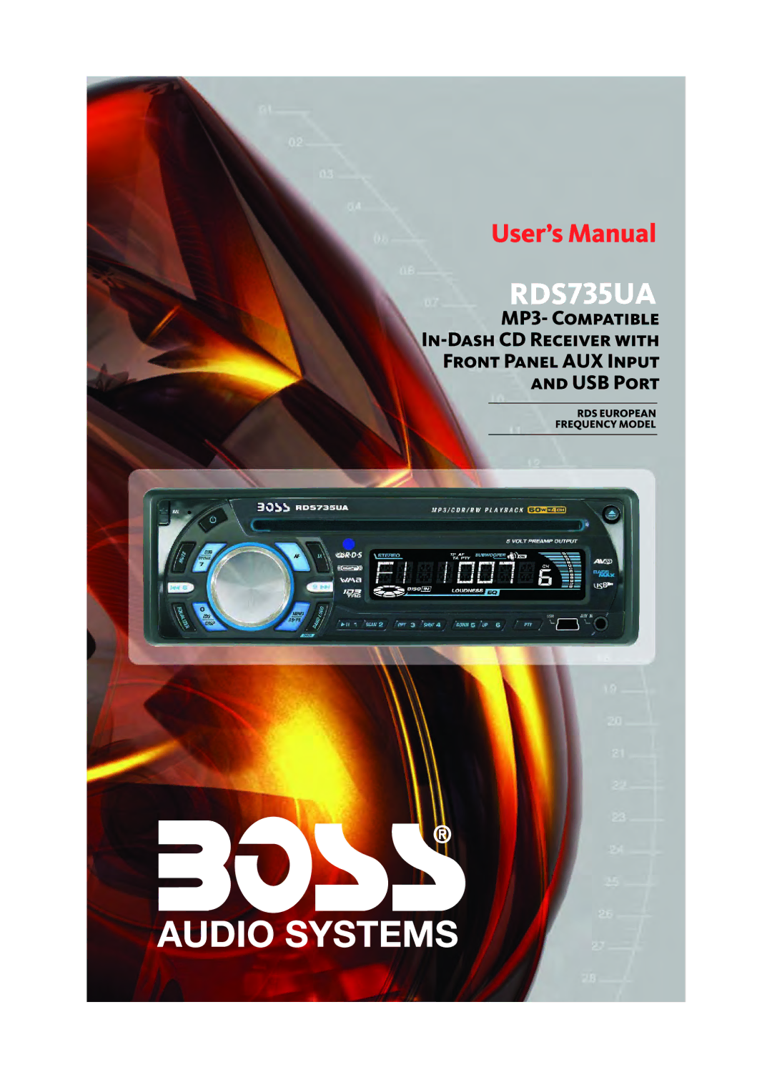 Boss Audio Systems RDS735UA manual 