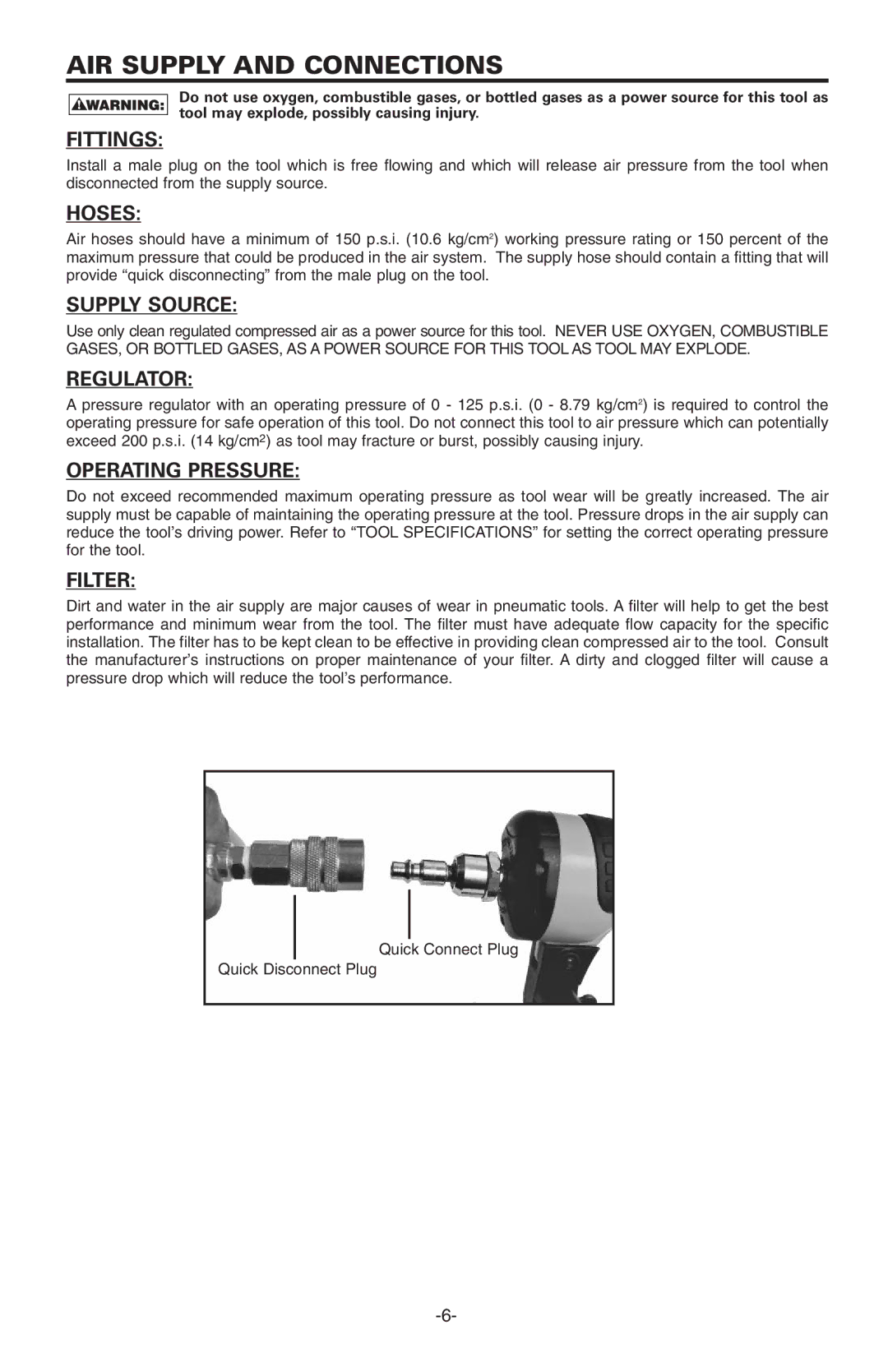 Bostitch BT1855K manual AIR Supplyand Connections 