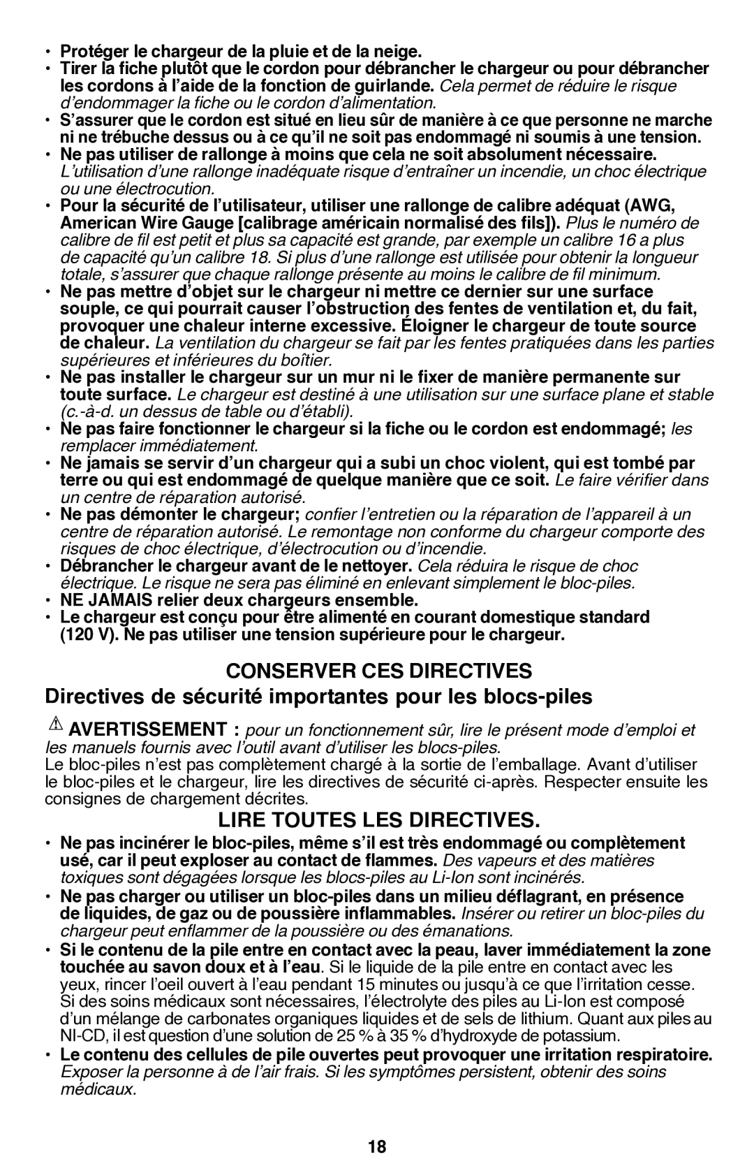 Bostitch BTC400LB instruction manual Lire toutes les directives 