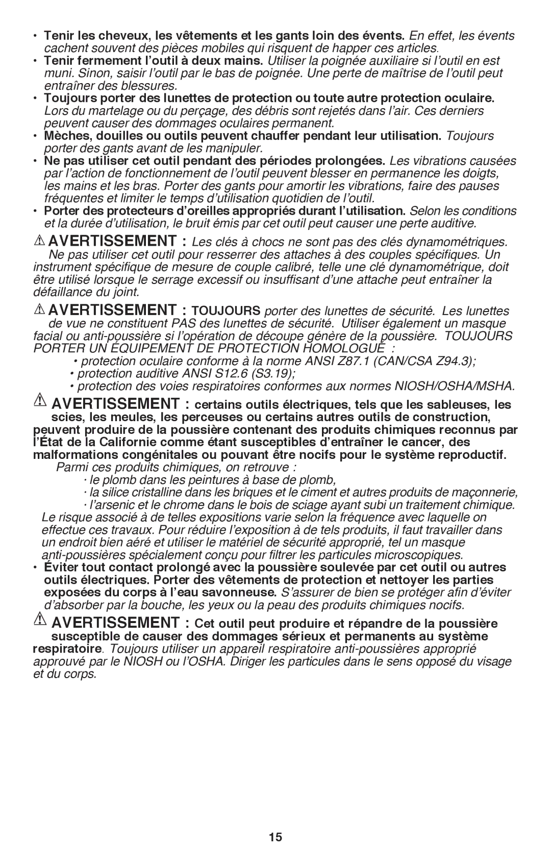 Bostitch BTC440LB instruction manual Porter UN Équipement DE Protection Homologué 