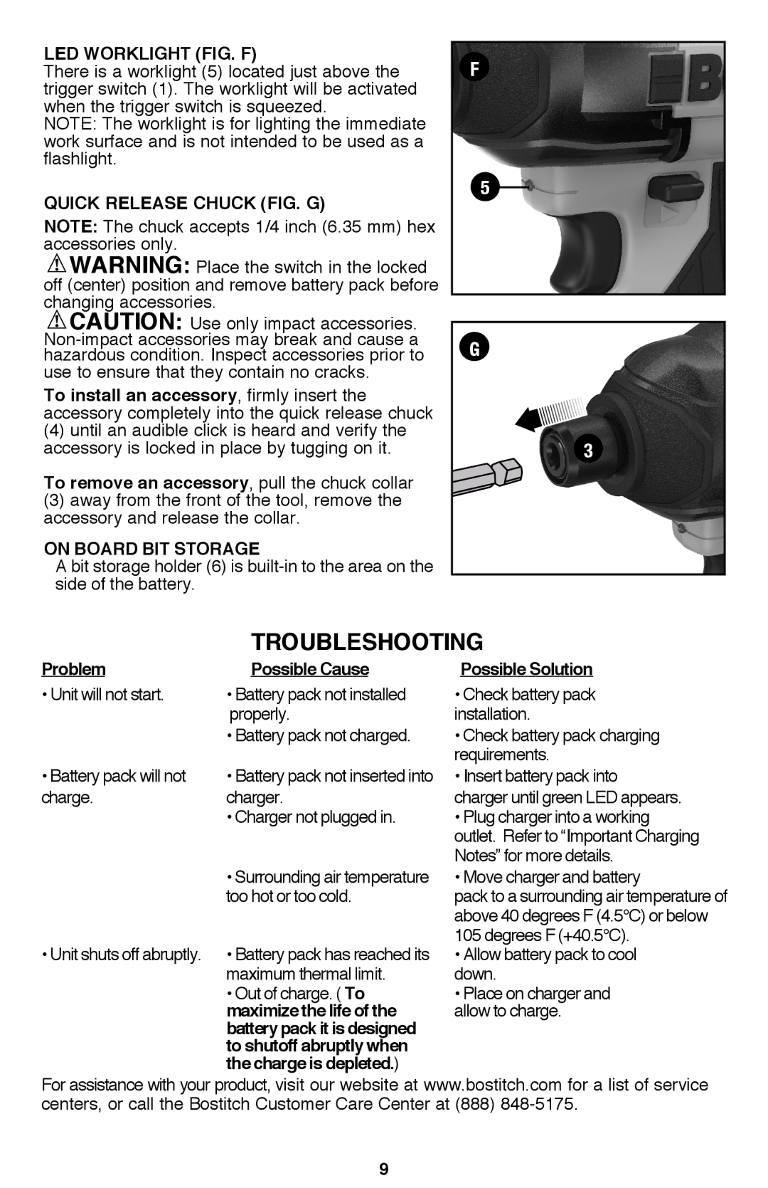 Bostitch BTC440LB instruction manual Troubleshooting 