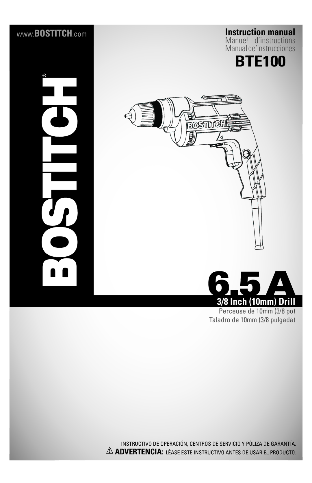 Bostitch BTE100K instruction manual 