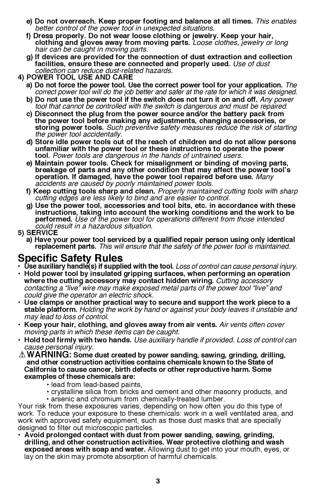 Bostitch BTE100K instruction manual Specific Safety Rules 