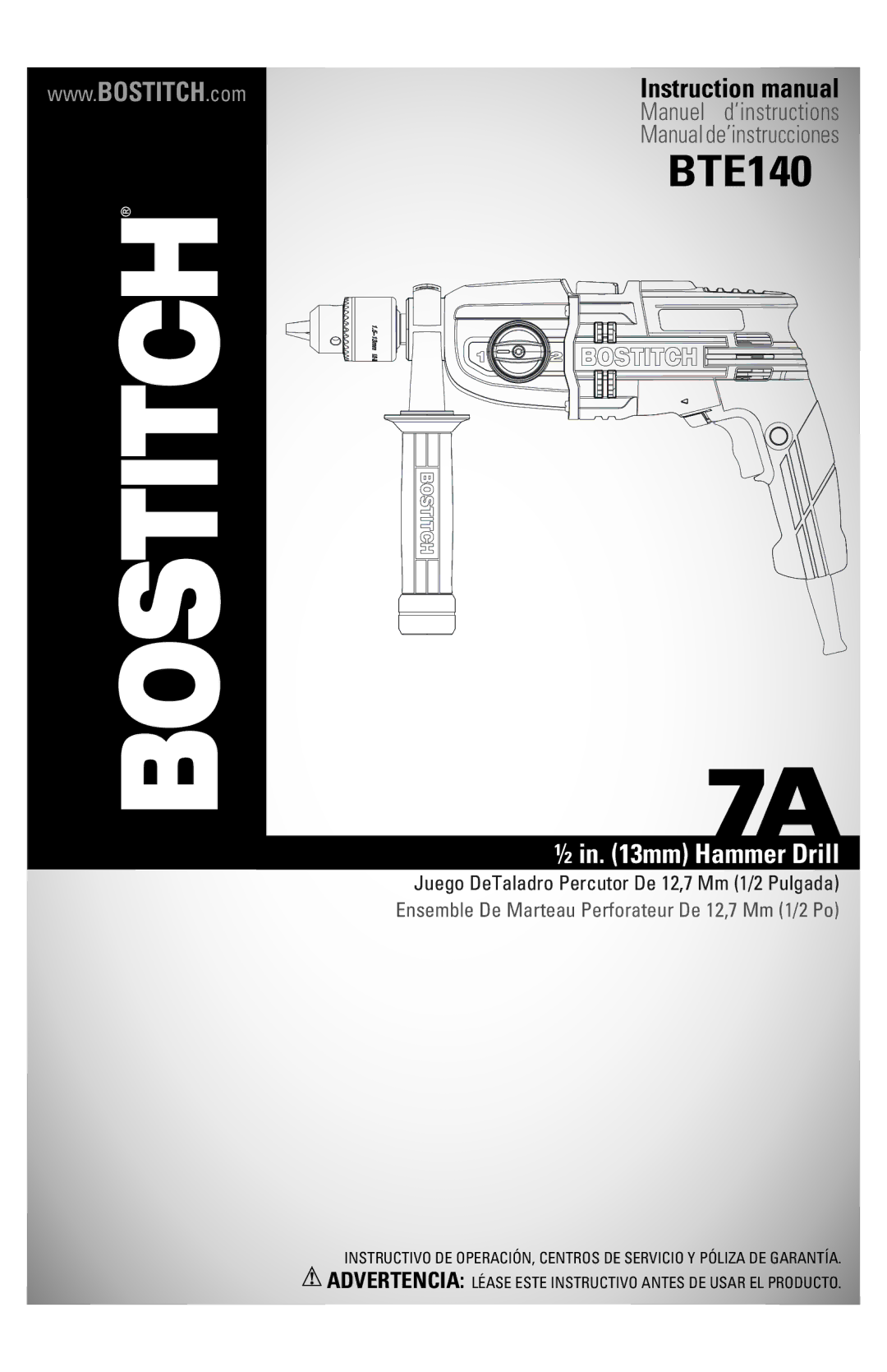 Bostitch BTE140K instruction manual 