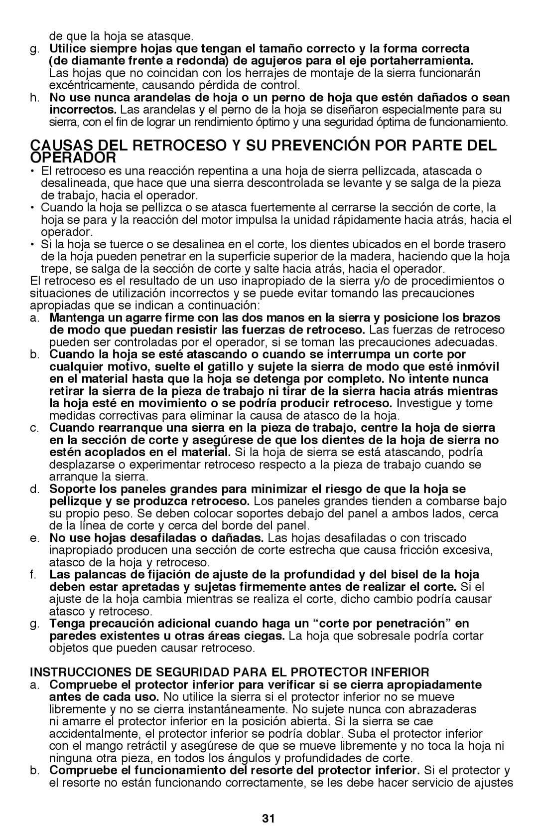 Bostitch BTE300K instruction manual Causas DEL Retroceso Y SU Prevención POR Parte DEL Operador 