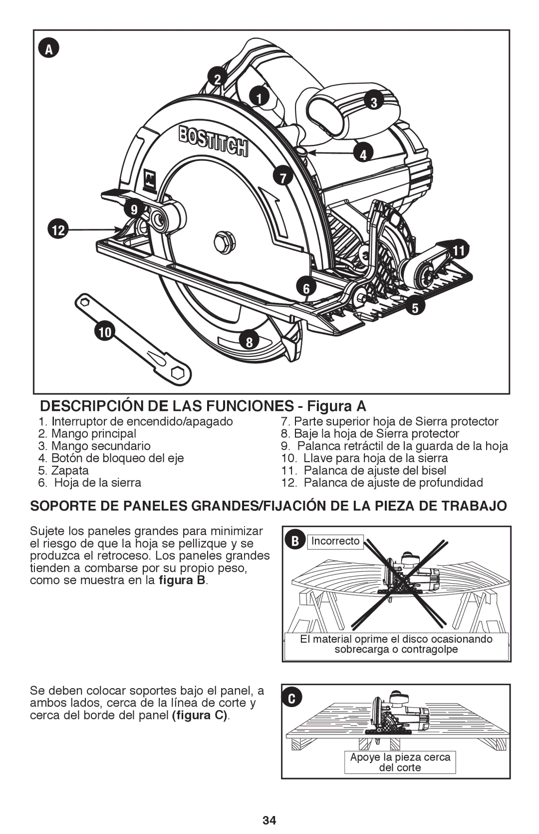 Bostitch BTE300K instruction manual Descripción DE LAS Funciones Figura a 