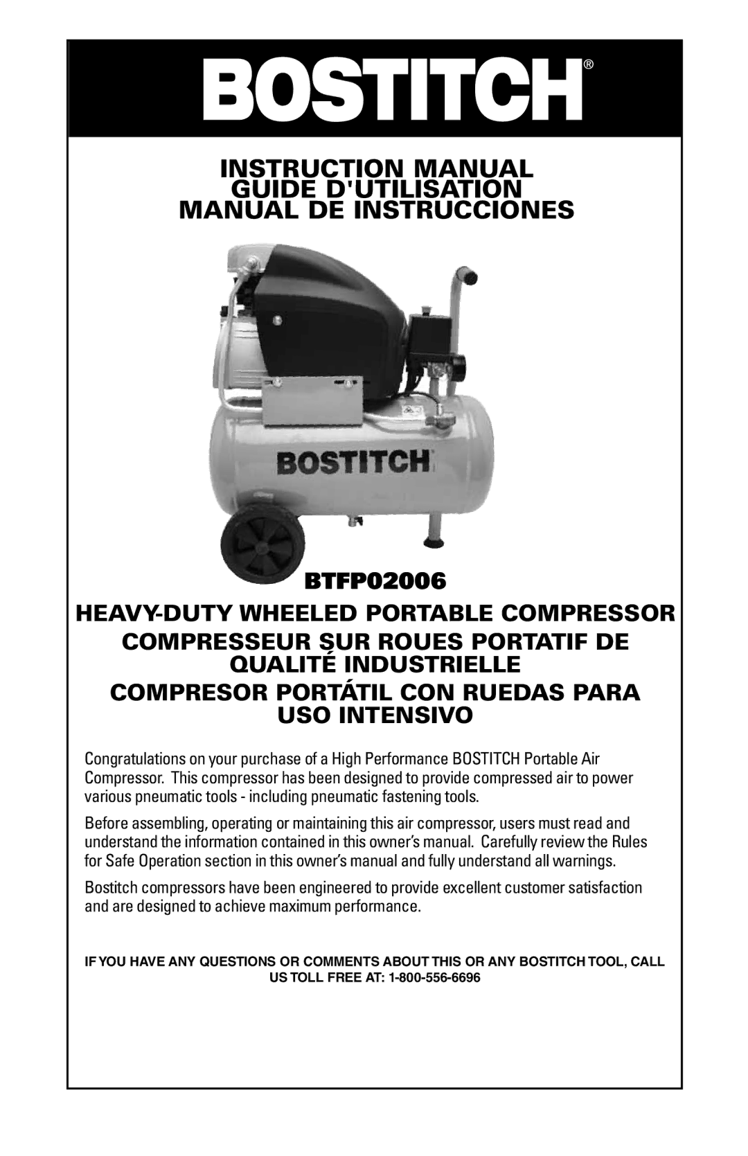 Bostitch BTFP02006 instruction manual Guide Dutilisation Manual DE Instrucciones 