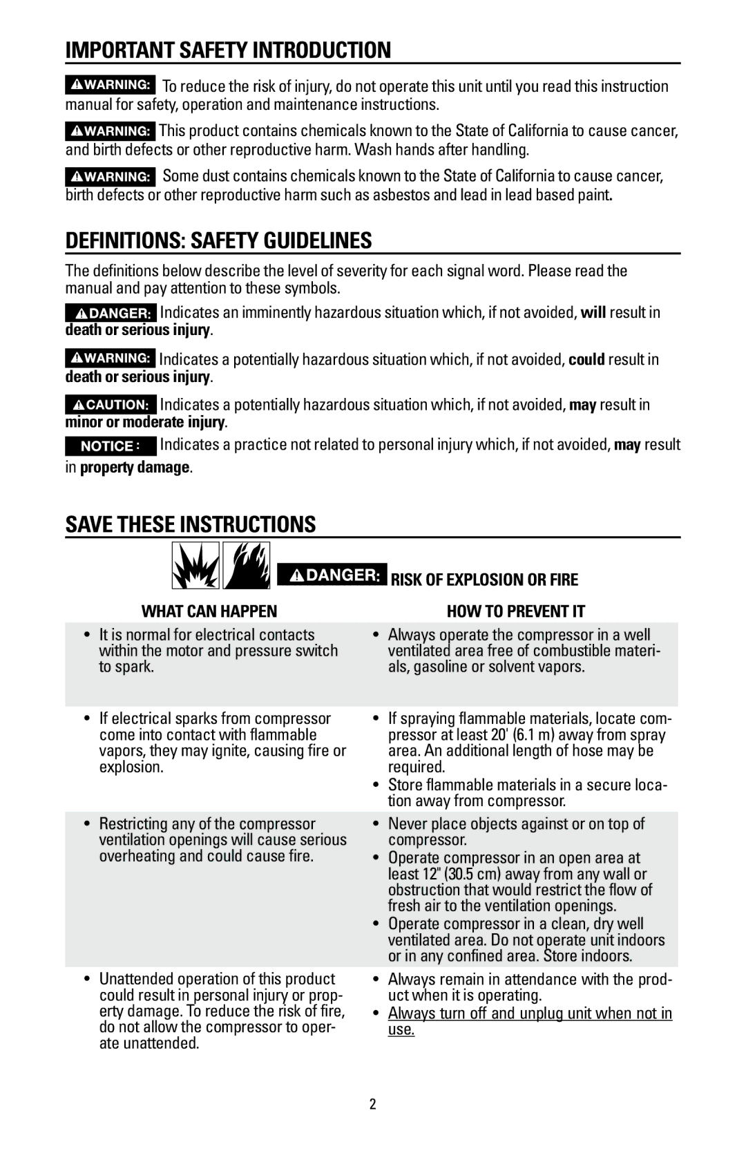 Bostitch BTFP02006 instruction manual Property damage What can happen, Risk of explosion or fire How to prevent it 