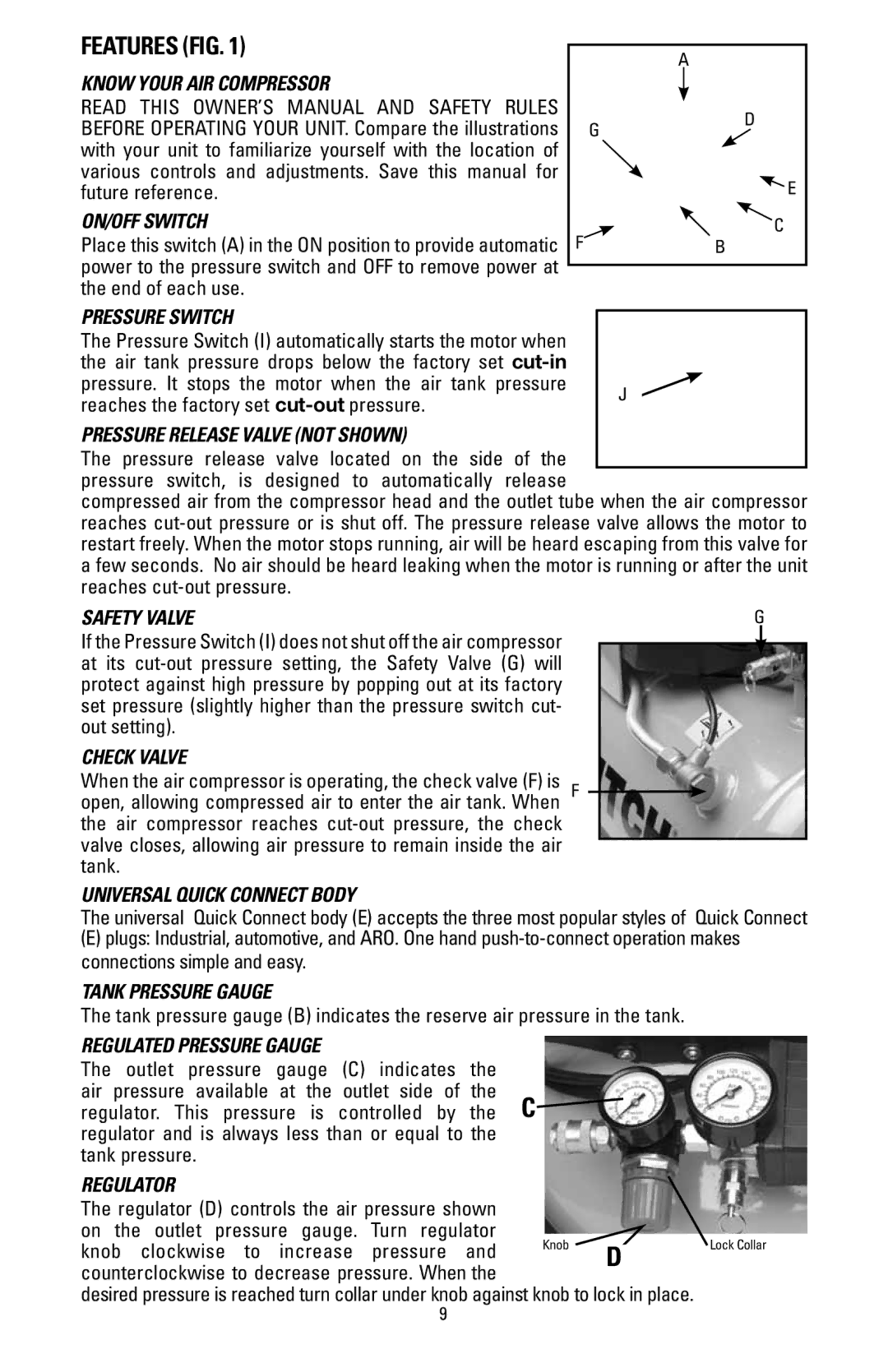 Bostitch BTFP02006 instruction manual Features Fig 