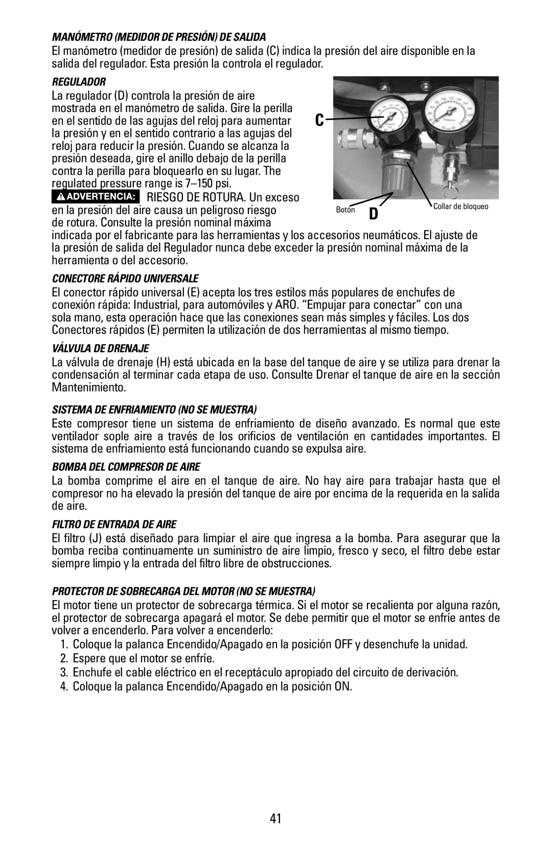 Bostitch BTFP02028 owner manual En la presión del aire causa un peligroso riesgo 