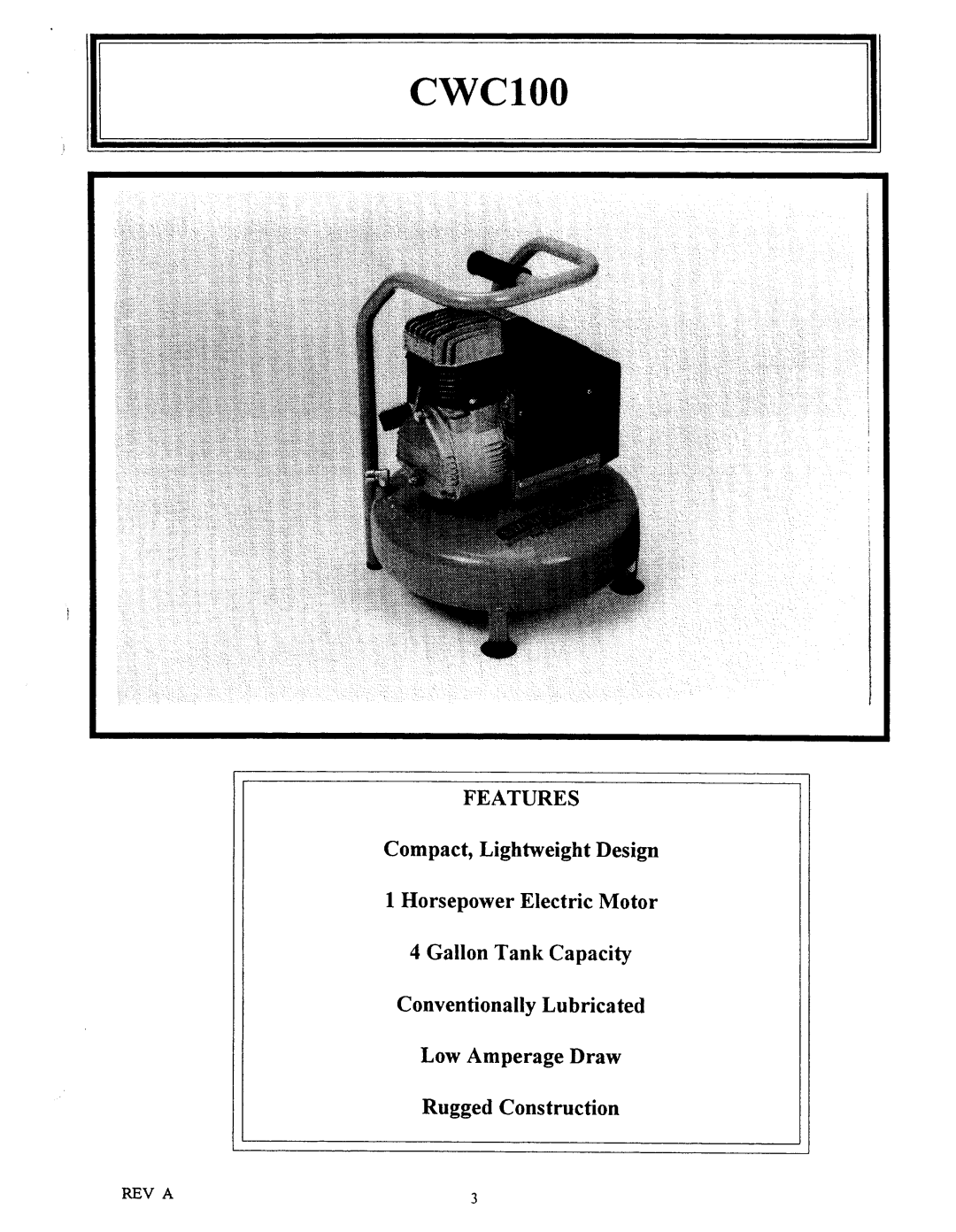 Bostitch CWC100 manual 