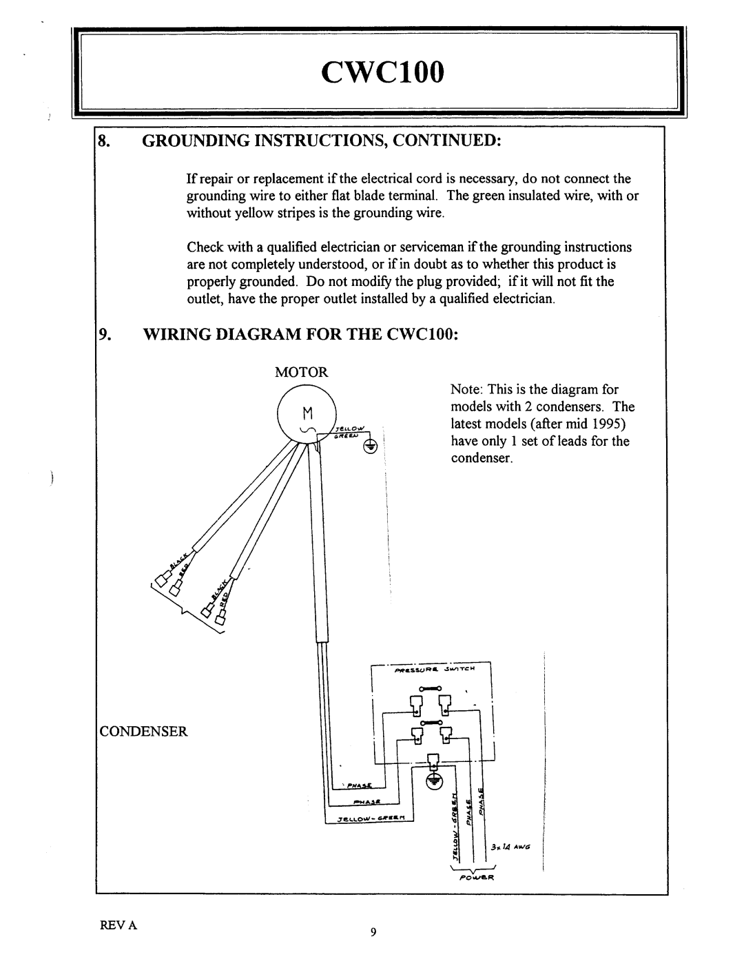 Bostitch CWC100 manual 