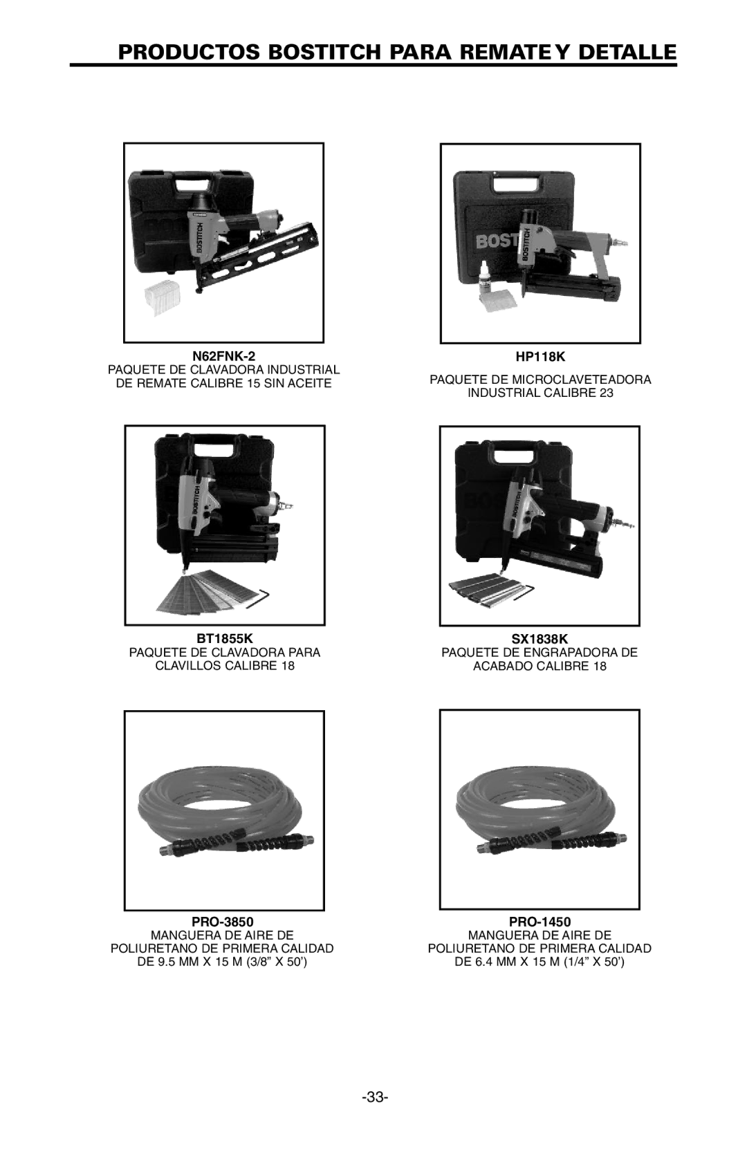 Bostitch FN1664 manual Productos Bostitch Para Rematey Detalle 