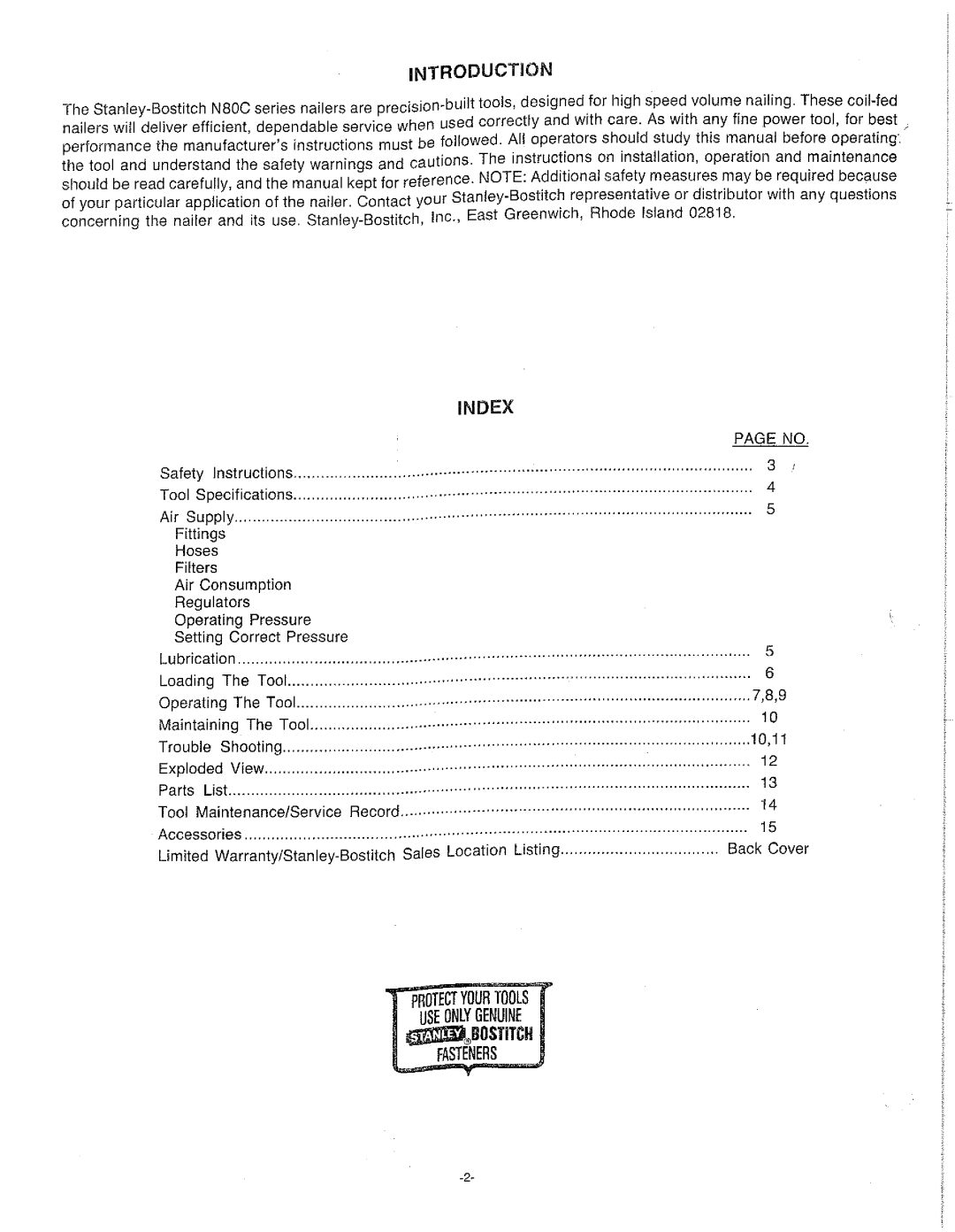 Bostitch N80C manual 
