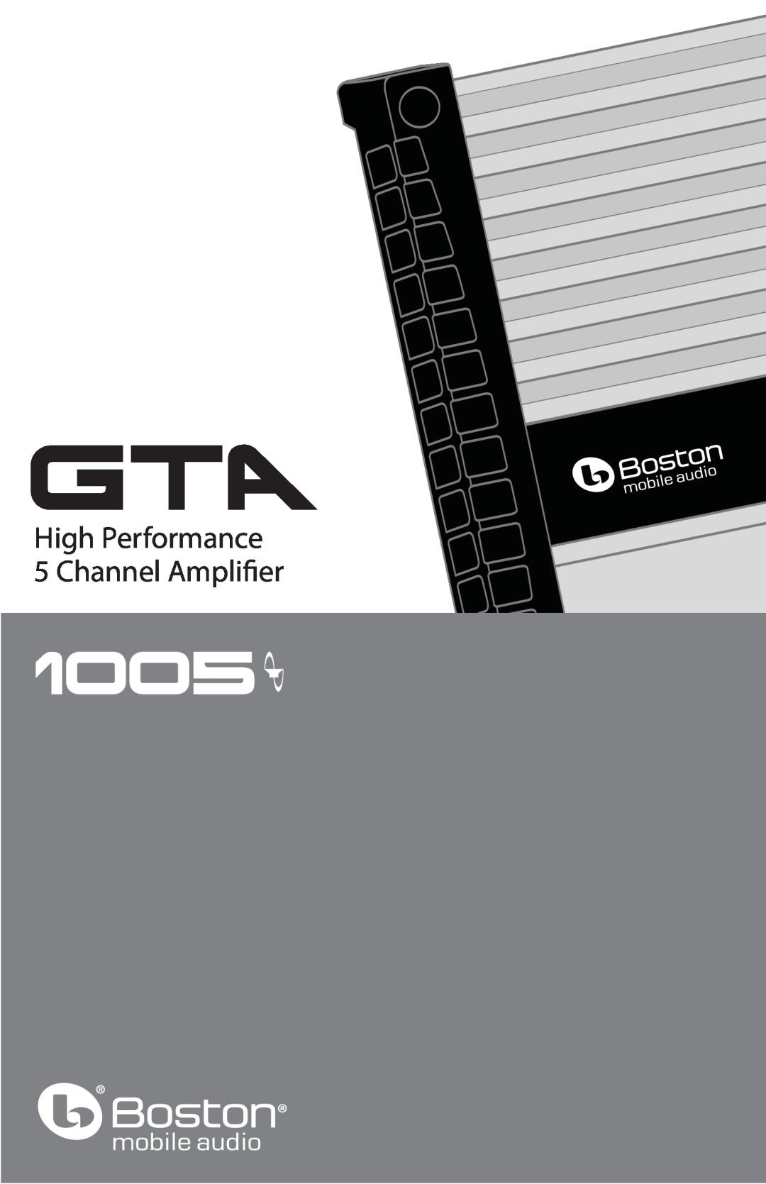 Boston Acoustics 1005 manual High Performance 5 Channel Amplier 