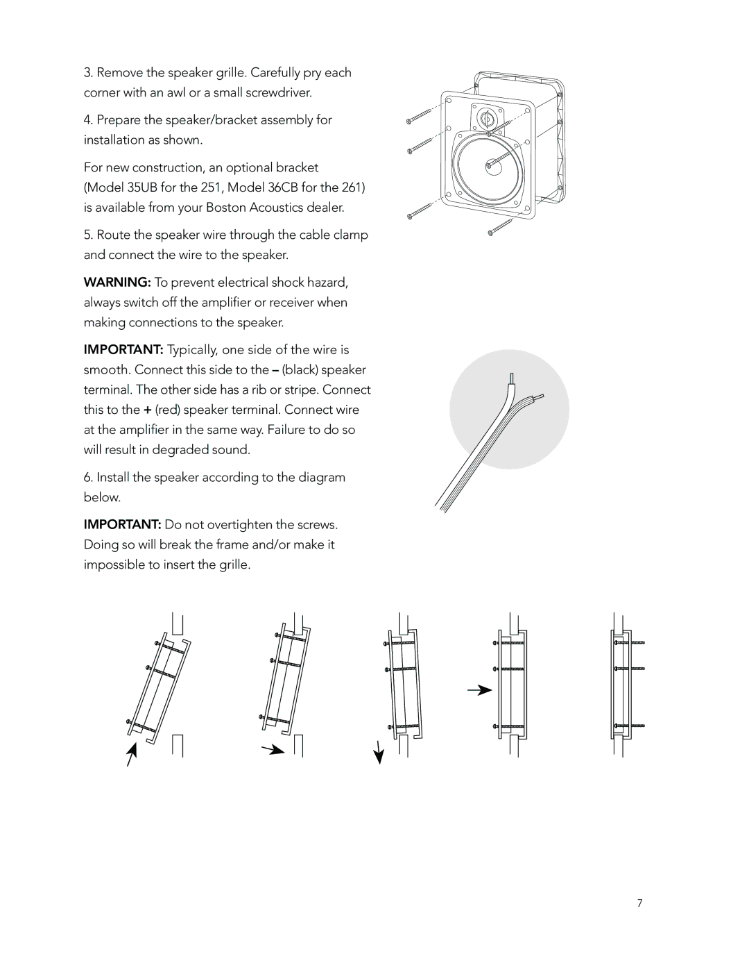 Boston Acoustics 261, 251 manual 