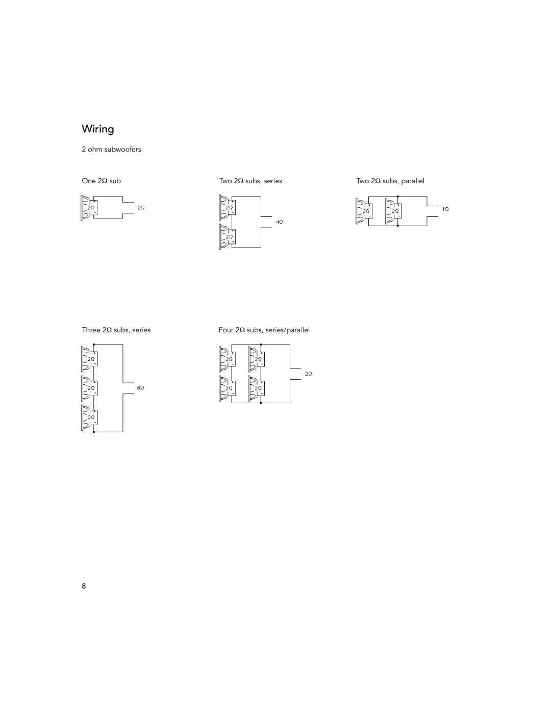 Boston Acoustics GS1200, 800, GS1000, GS1500, 12.5LF, 8.5LF, 10.5LF installation manual Wiring 