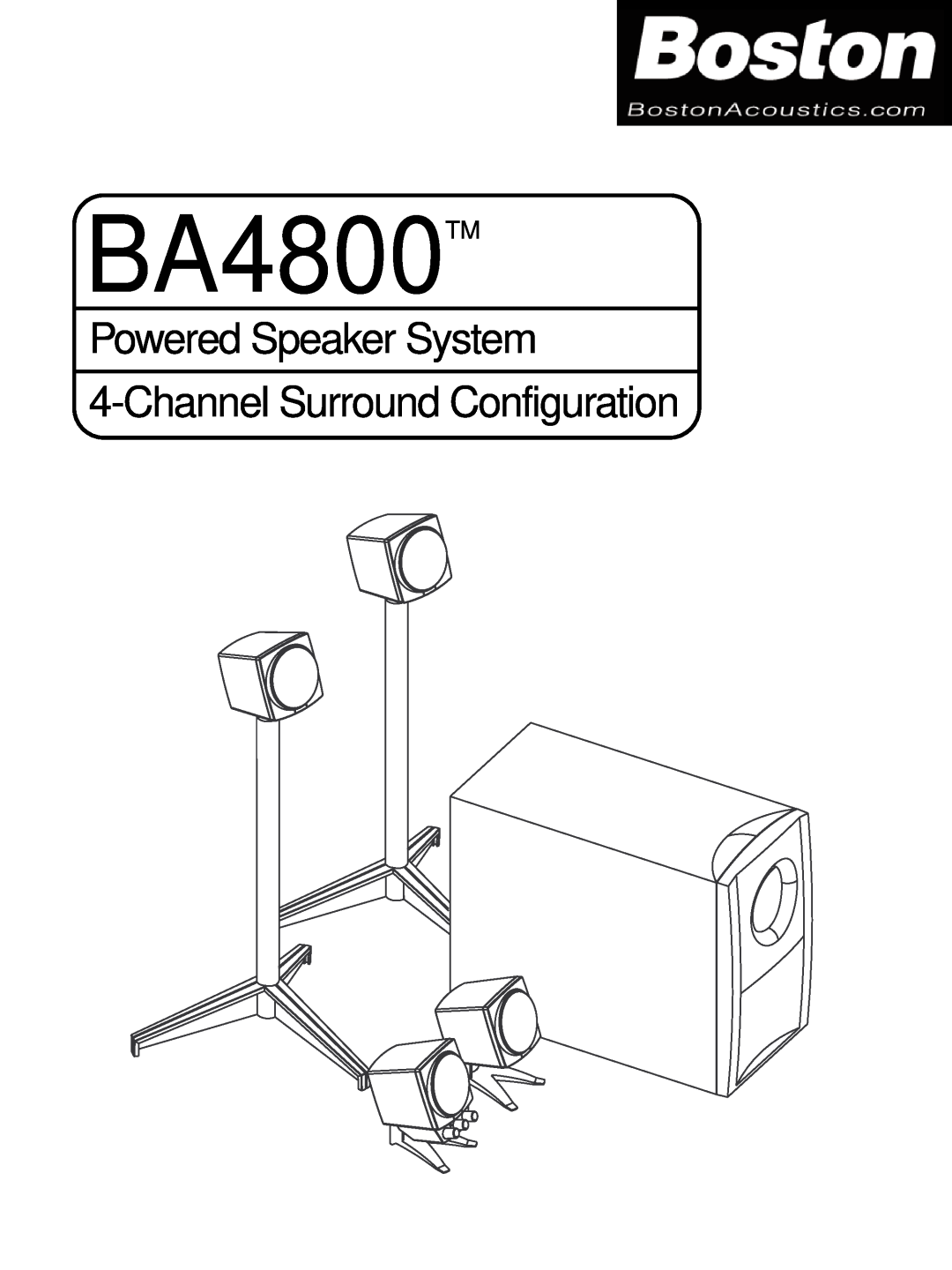 Boston Acoustics manual BA4800TM, Powered Speaker System, ChannelSurround Configuration 