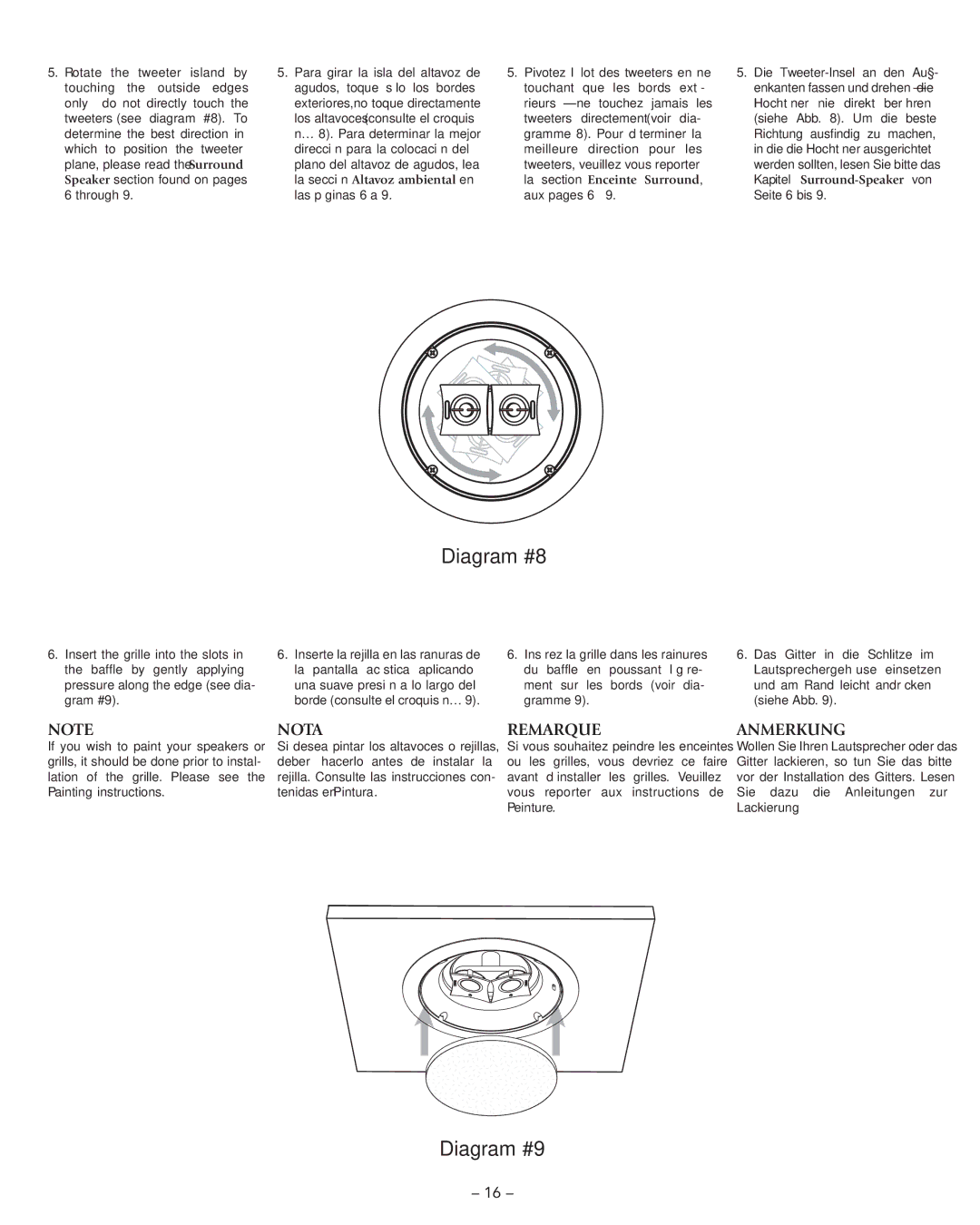 Boston Acoustics DSi465T2, VRi585T2 manual Diagram #8, Diagram #9 